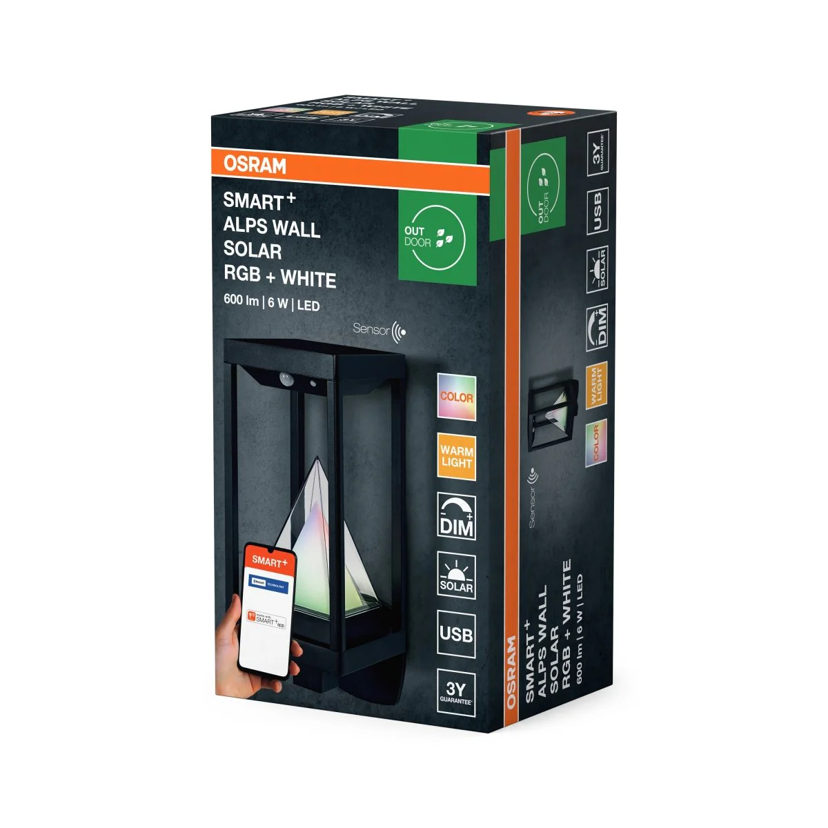 Lampa LED OSRAM SMART+ BT ALPS Wall Solar RGB + W - Image 2