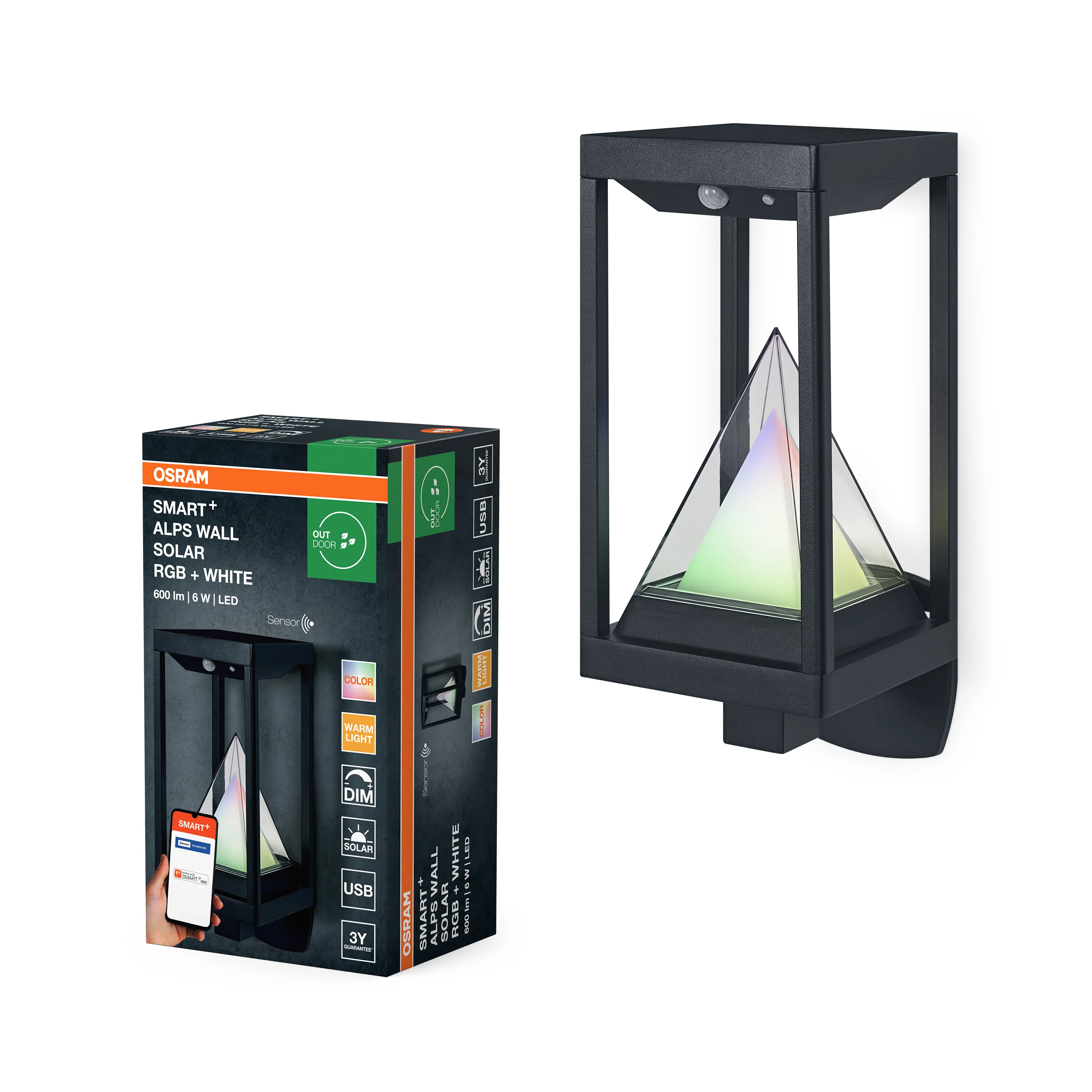 Lampa LED OSRAM SMART+ BT ALPS Wall Solar RGB + W - Image 5