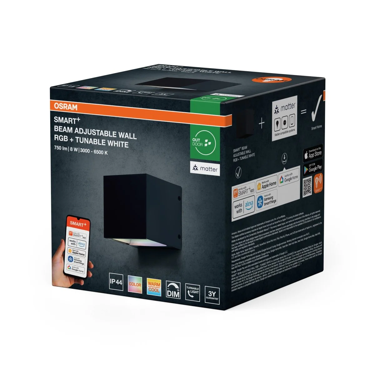 Lampa LED OSRAM SMART+ MATTER Adjustable Beam Wall Multicolor - Image 2