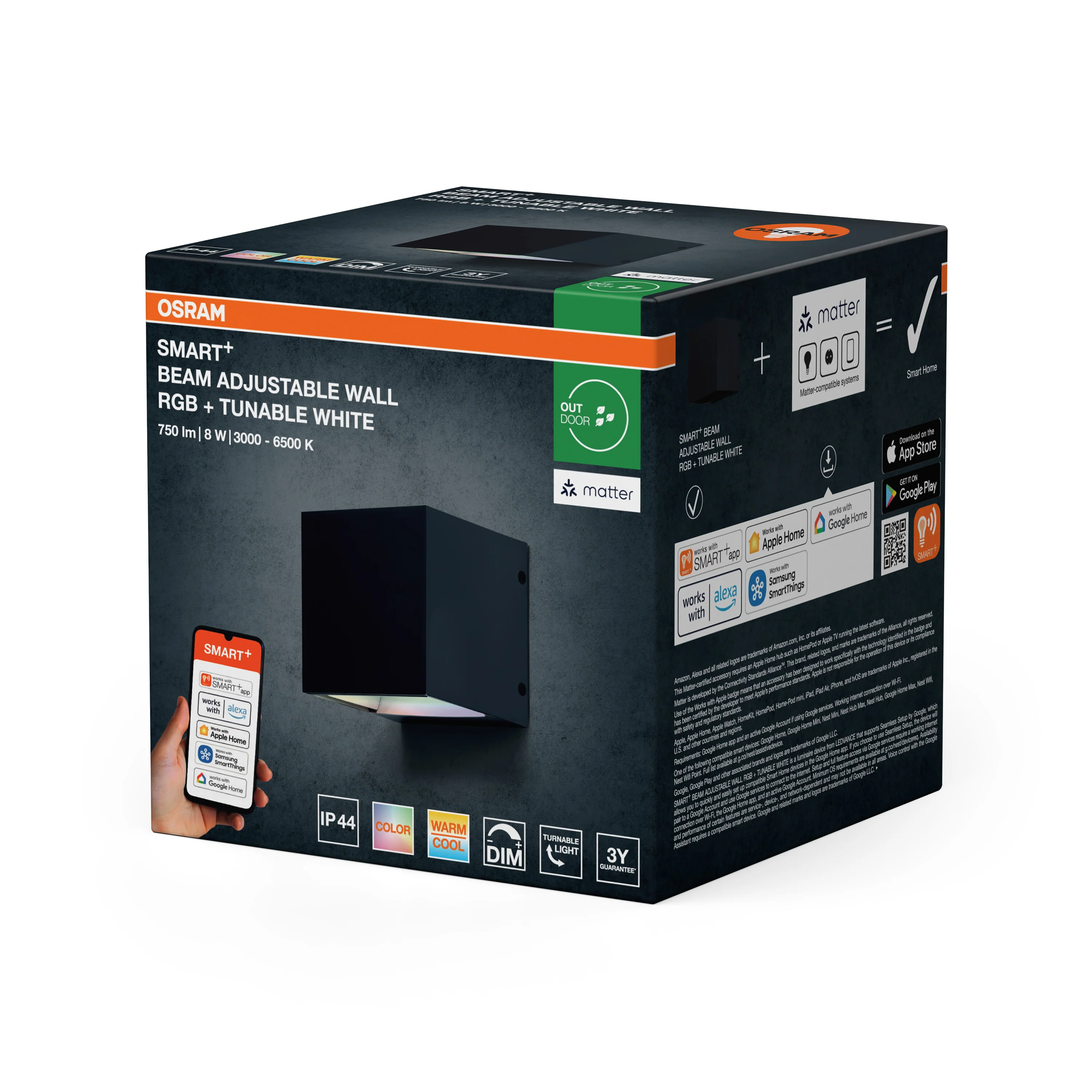 Lampa LED OSRAM SMART+ MATTER Adjustable Beam Wall Multicolor - Image 5