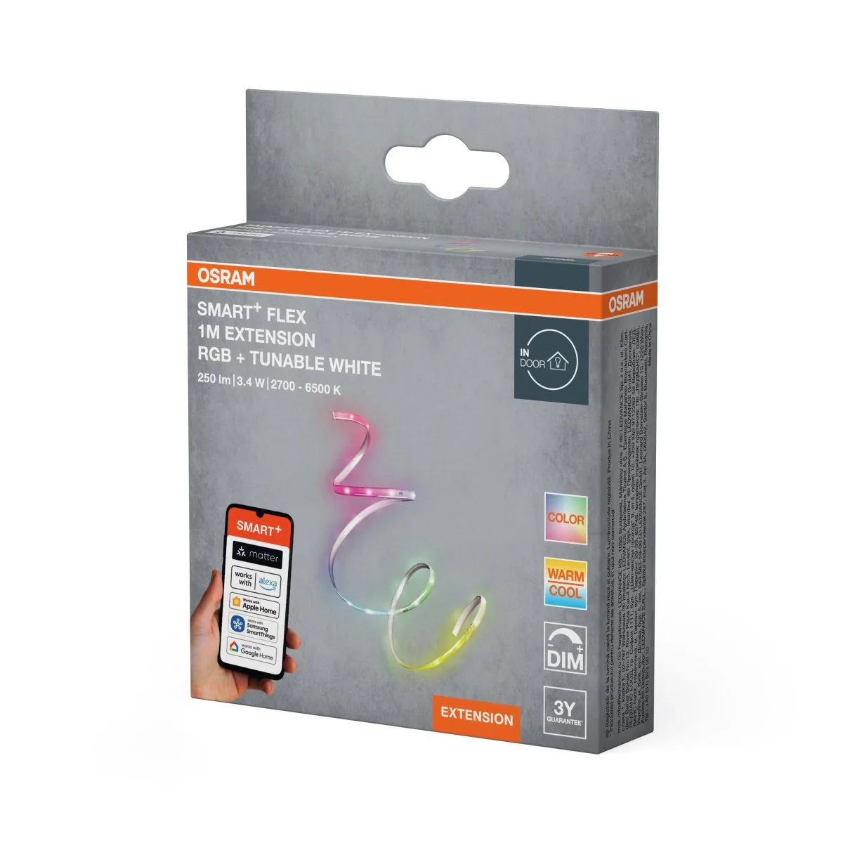 Lampa LED OSRAM SMART+ MATTER Flex 1M RGB Tunable biały Extension - Image 2