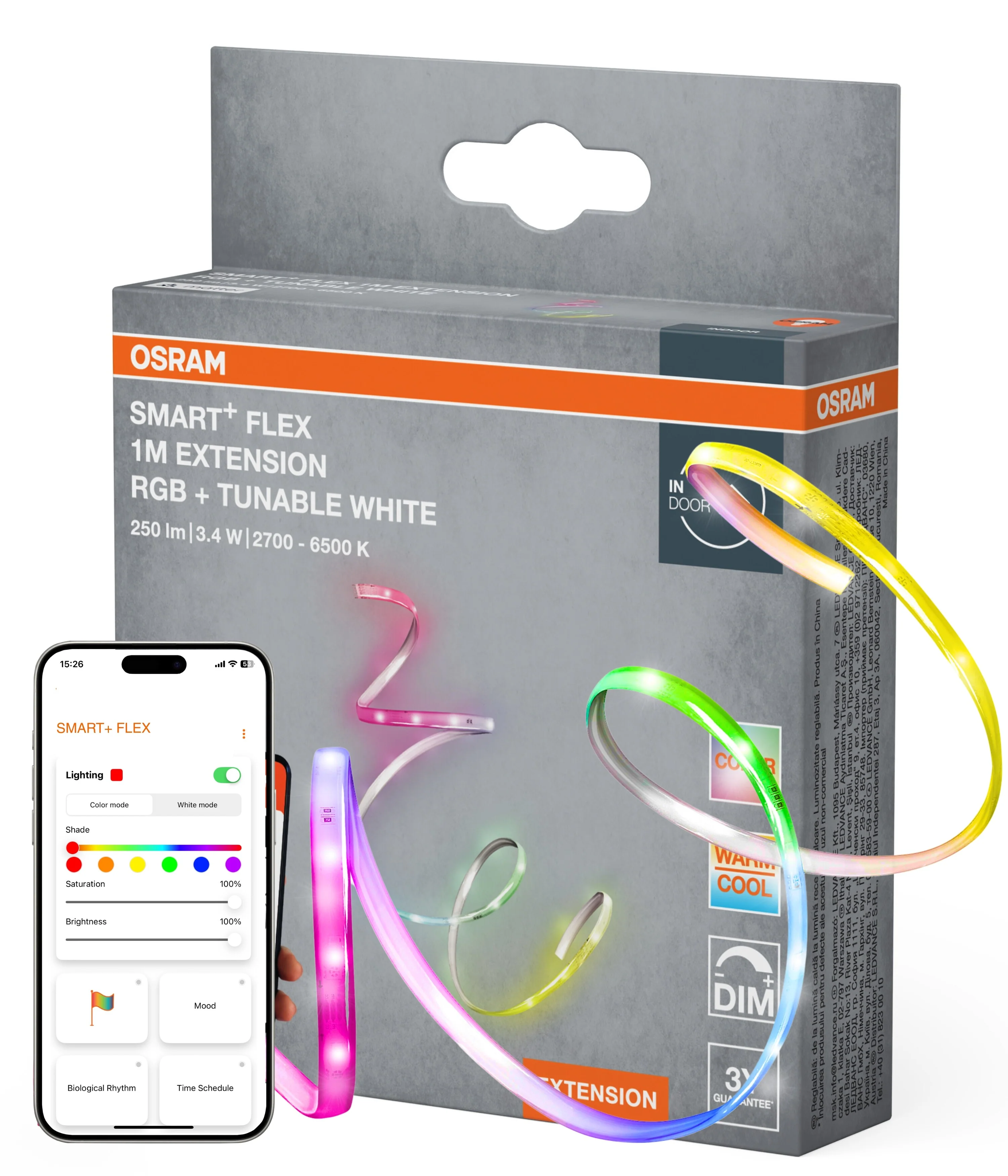 Lampa LED OSRAM SMART+ MATTER Flex 1M RGB Tunable biały Extension - Image 4
