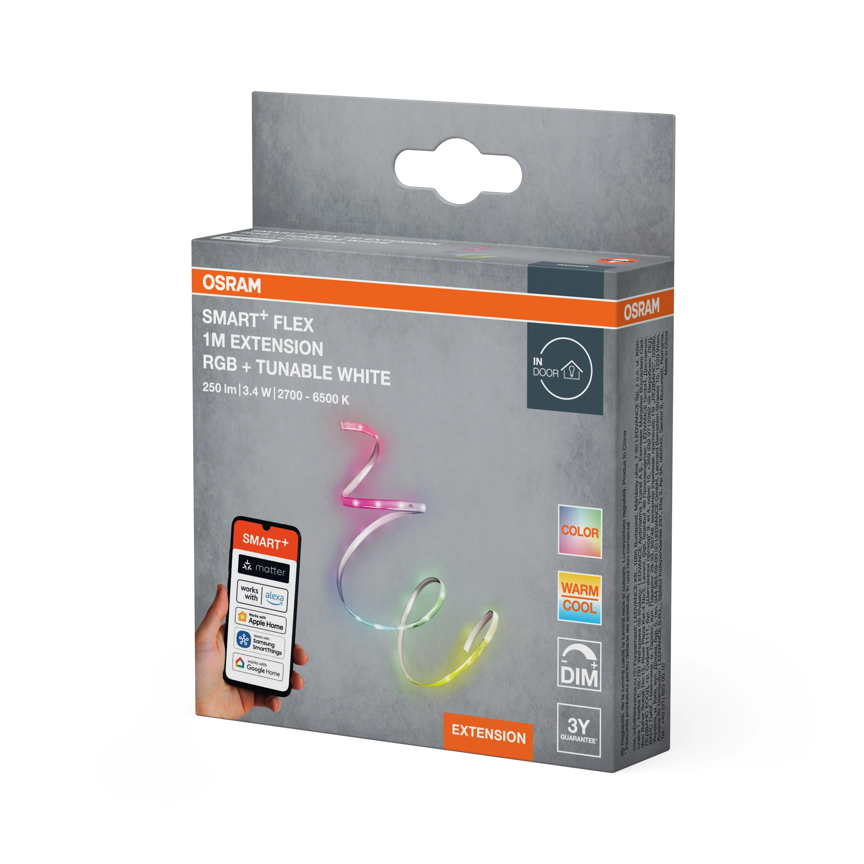 Lampa LED OSRAM SMART+ MATTER Flex 1M RGB Tunable biały Extension - Image 5