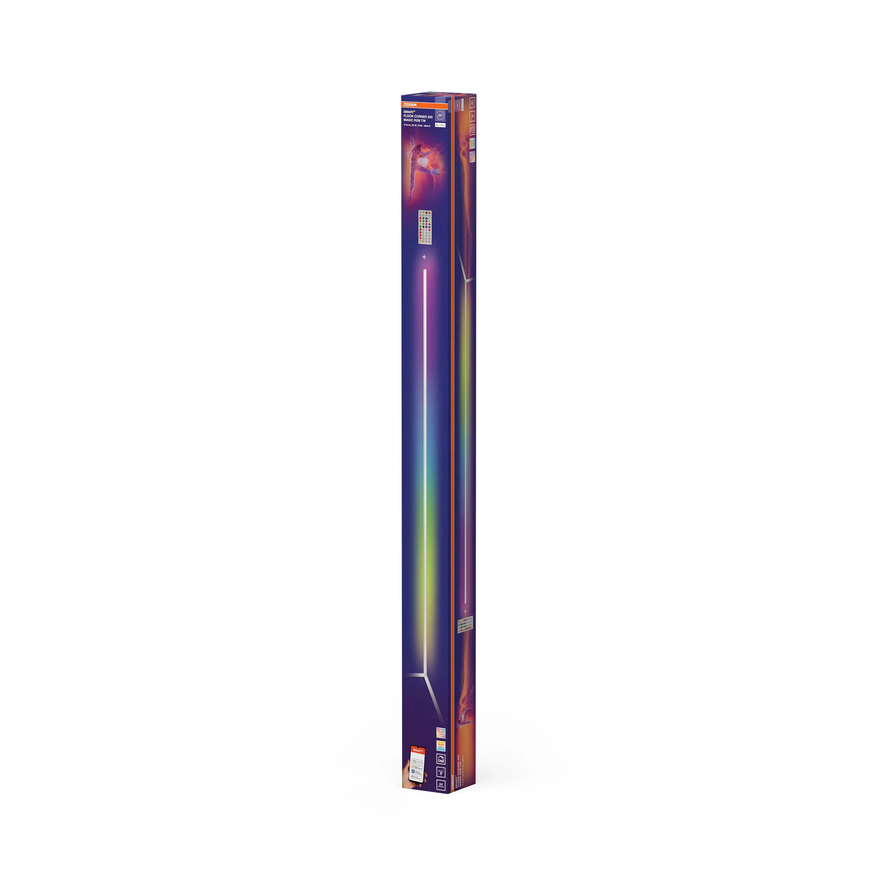 Lampa LED OSRAM SMART+ MATTER Floor Corner Slim with Remote Control biały 2000mm RGB + TW - Image 6