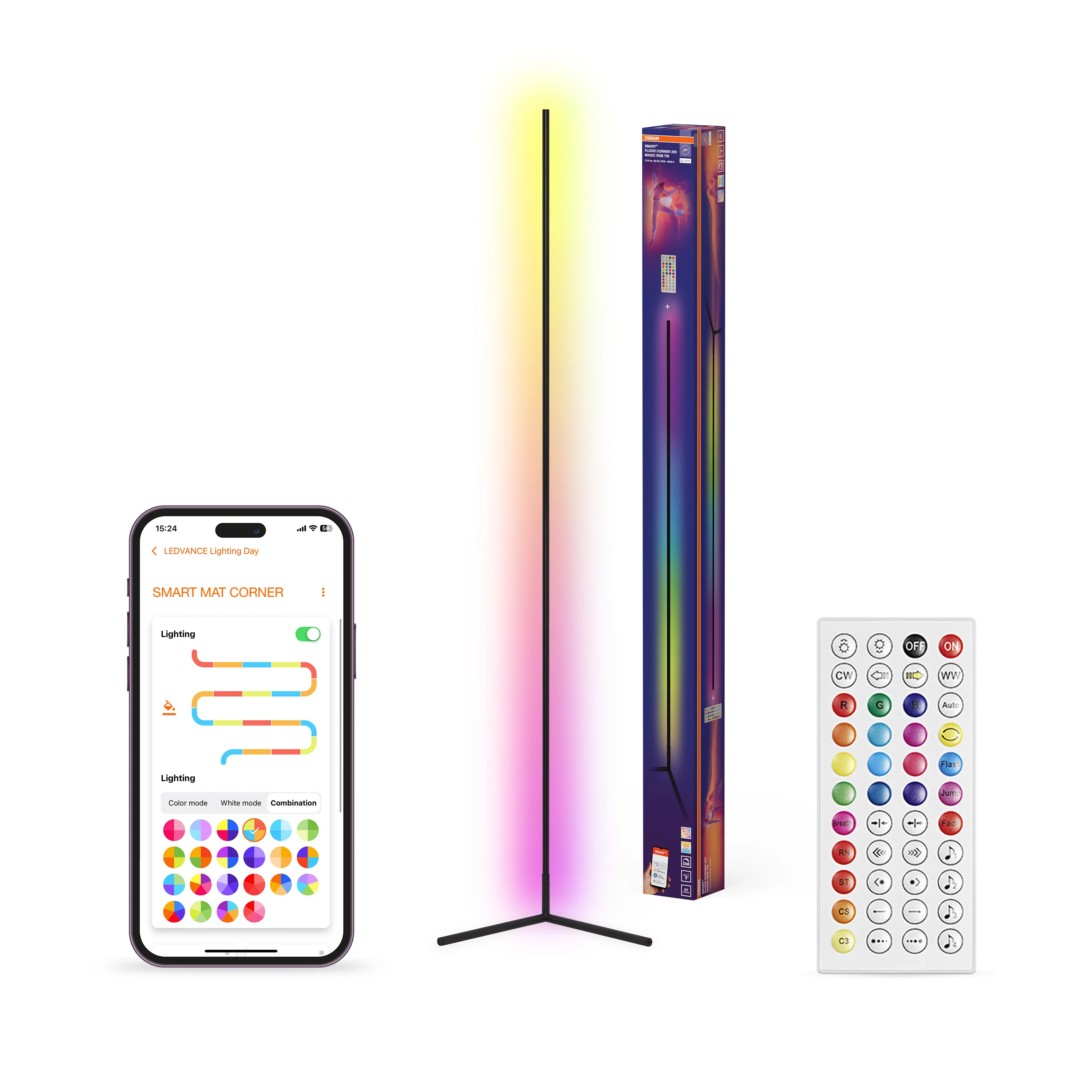 Lampa LED OSRAM SMART+ MATTER Floor Corner Slim with Remote Control czarny 2000mm RGB + TW - Image 5
