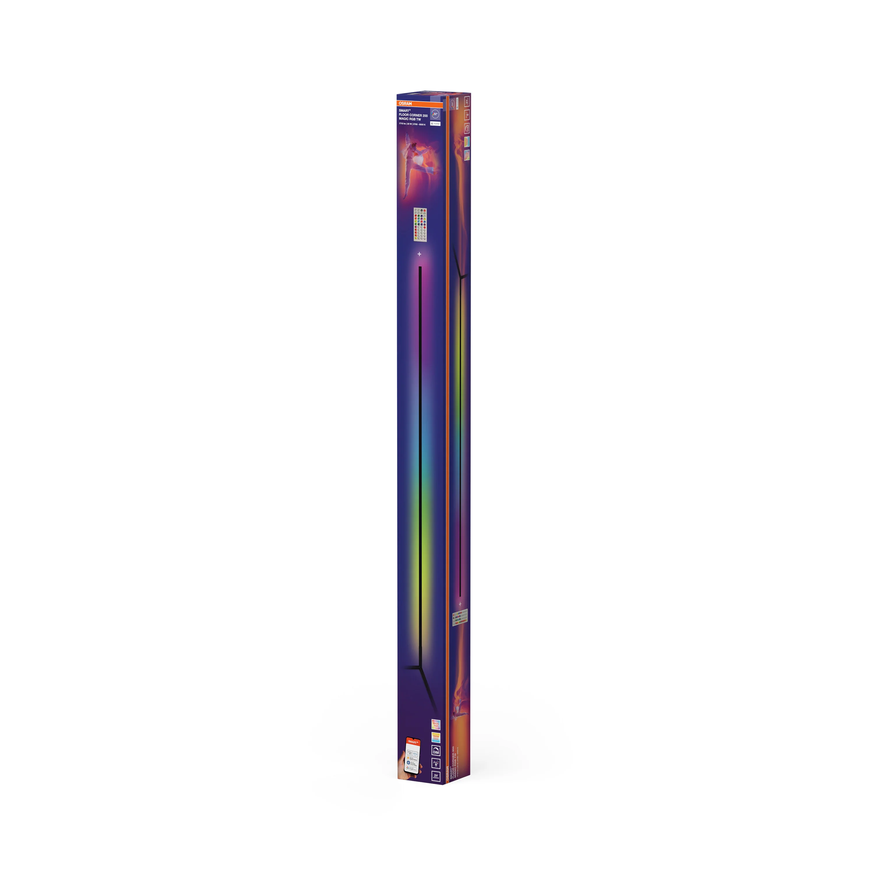 Lampa LED OSRAM SMART+ MATTER Floor Corner Slim with Remote Control czarny 2000mm RGB + TW - Image 6