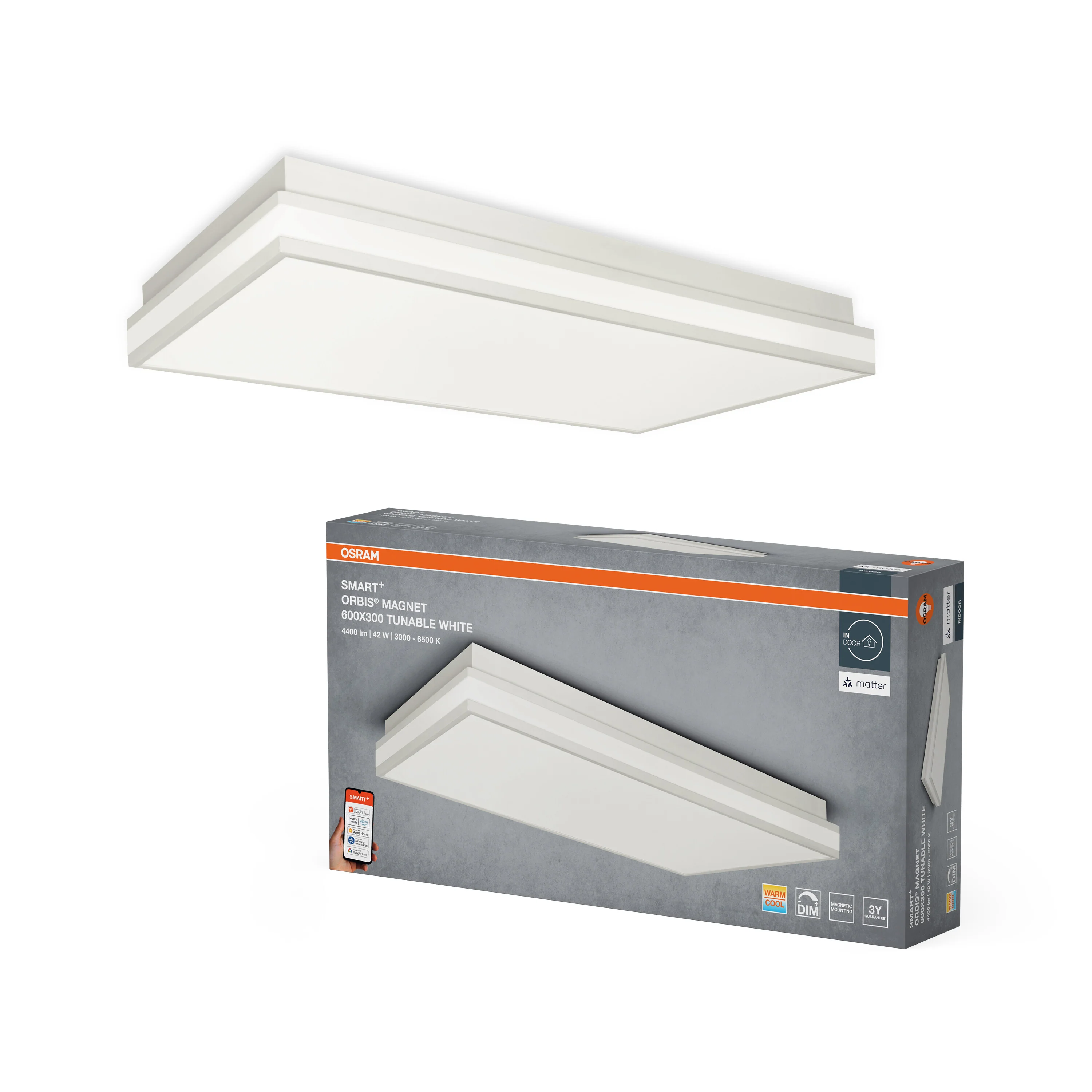 Lampa LED OSRAM SMART+ MATTER Magnet biały 600x300mm Tunable biały - Image 5