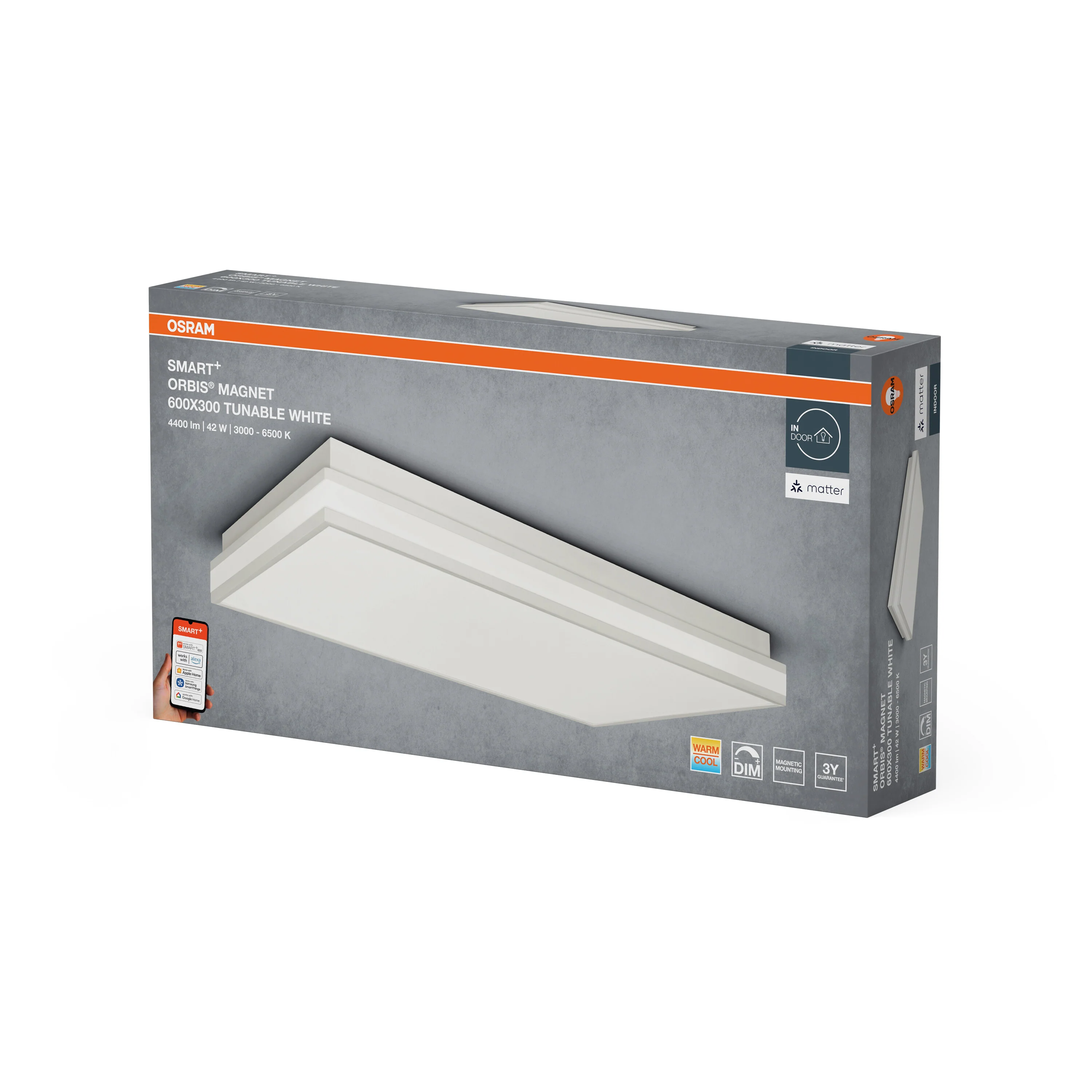 Lampa LED OSRAM SMART+ MATTER Magnet biały 600x300mm Tunable biały - Image 6