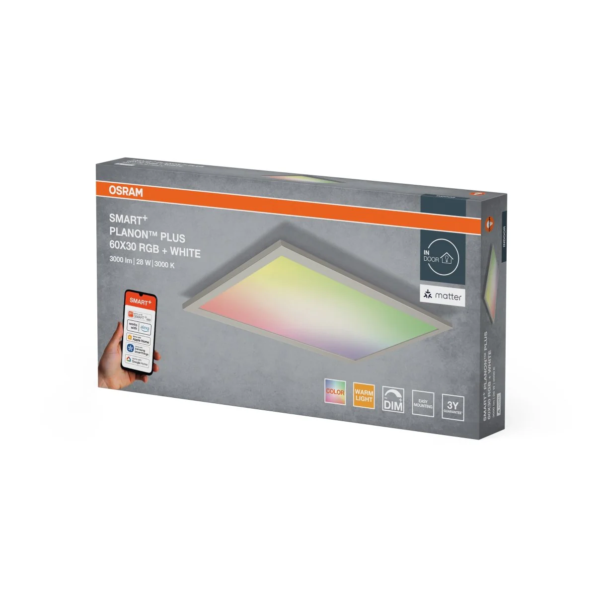 Lampa LED OSRAM SMART+ MATTER Planon Plus Multicolor 600x300mm - Image 2