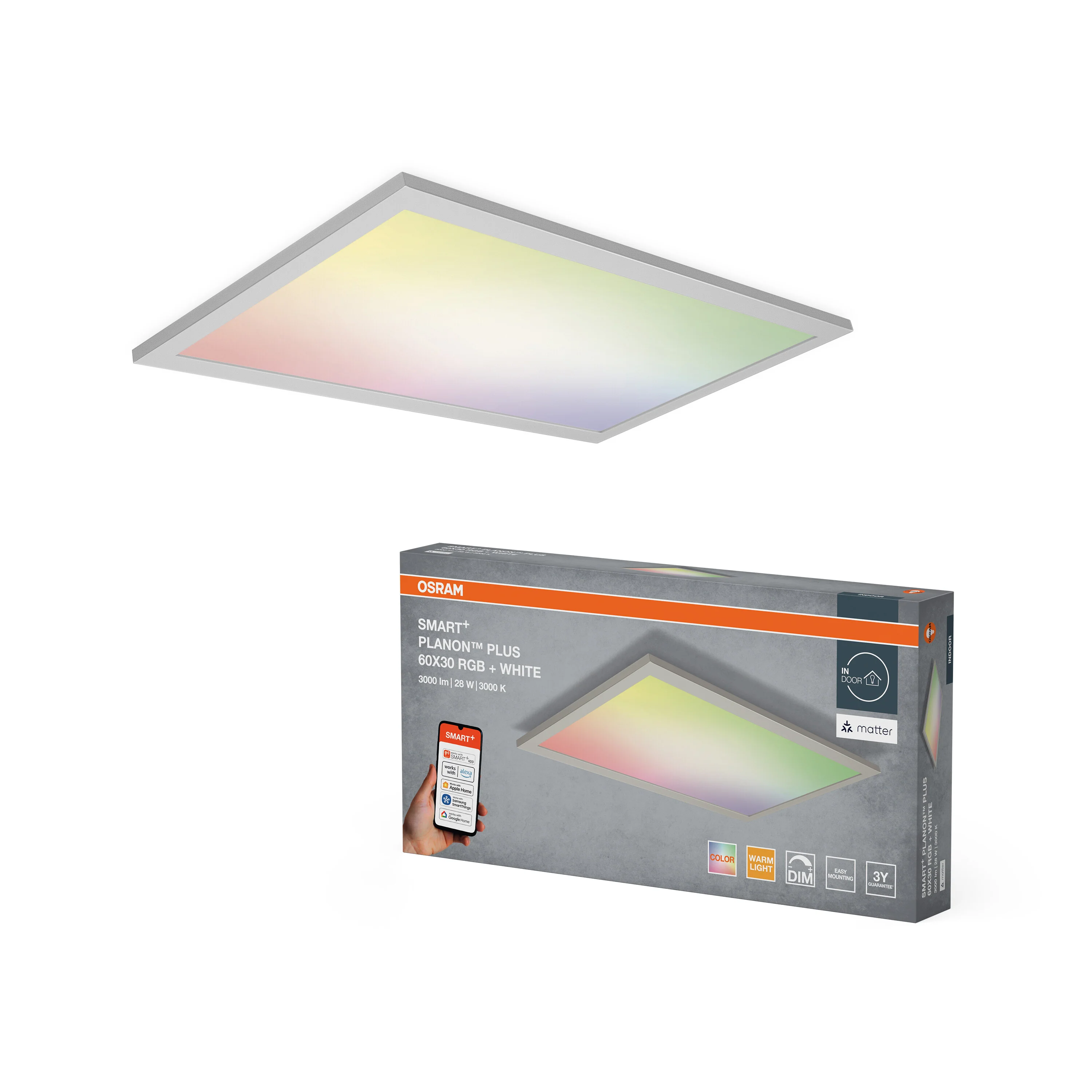 Lampa LED OSRAM SMART+ MATTER Planon Plus Multicolor 600x300mm - Image 5