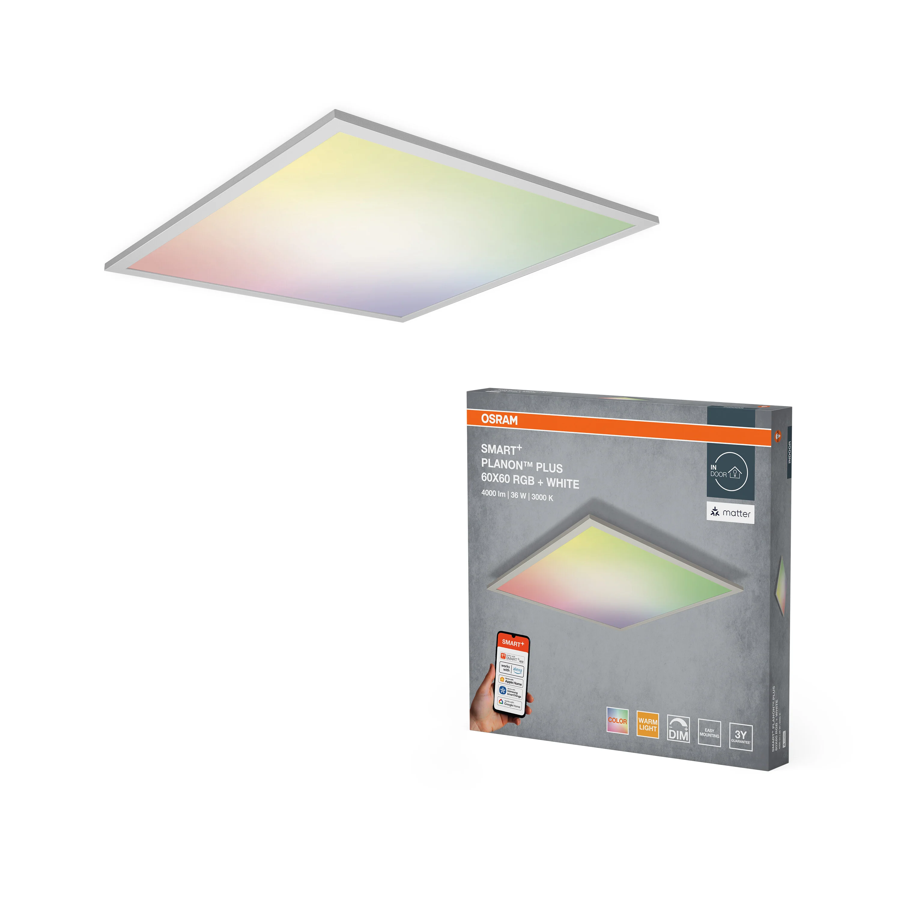 Lampa LED OSRAM SMART+ MATTER Planon Plus Multicolor 600x600mm - Image 5