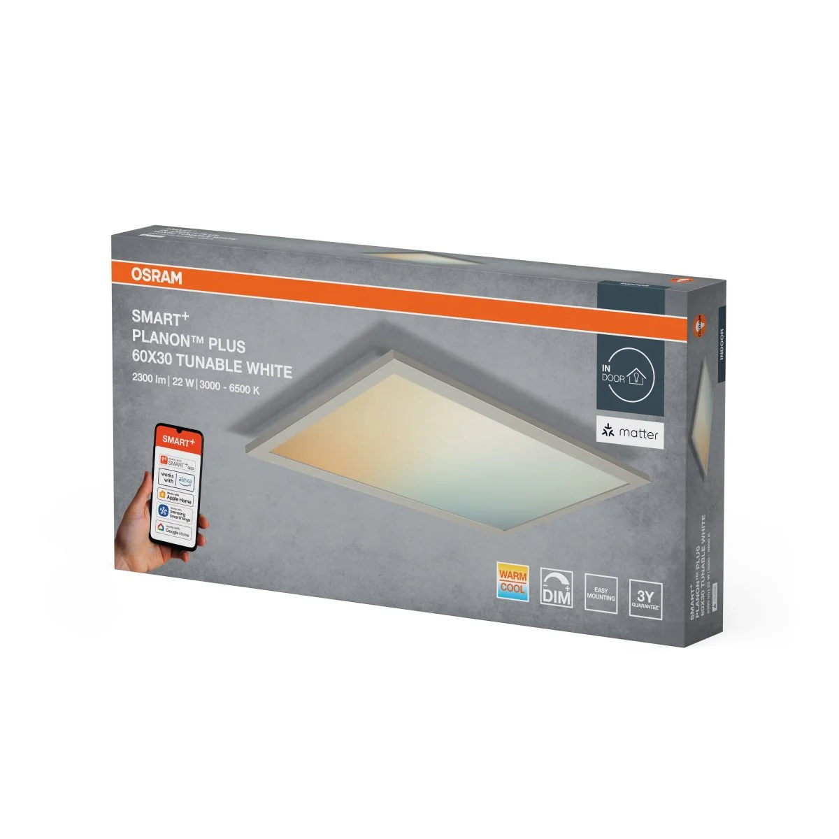Lampa LED OSRAM SMART+ MATTER Planon Plus Tunable biały 600x300mm - Image 2