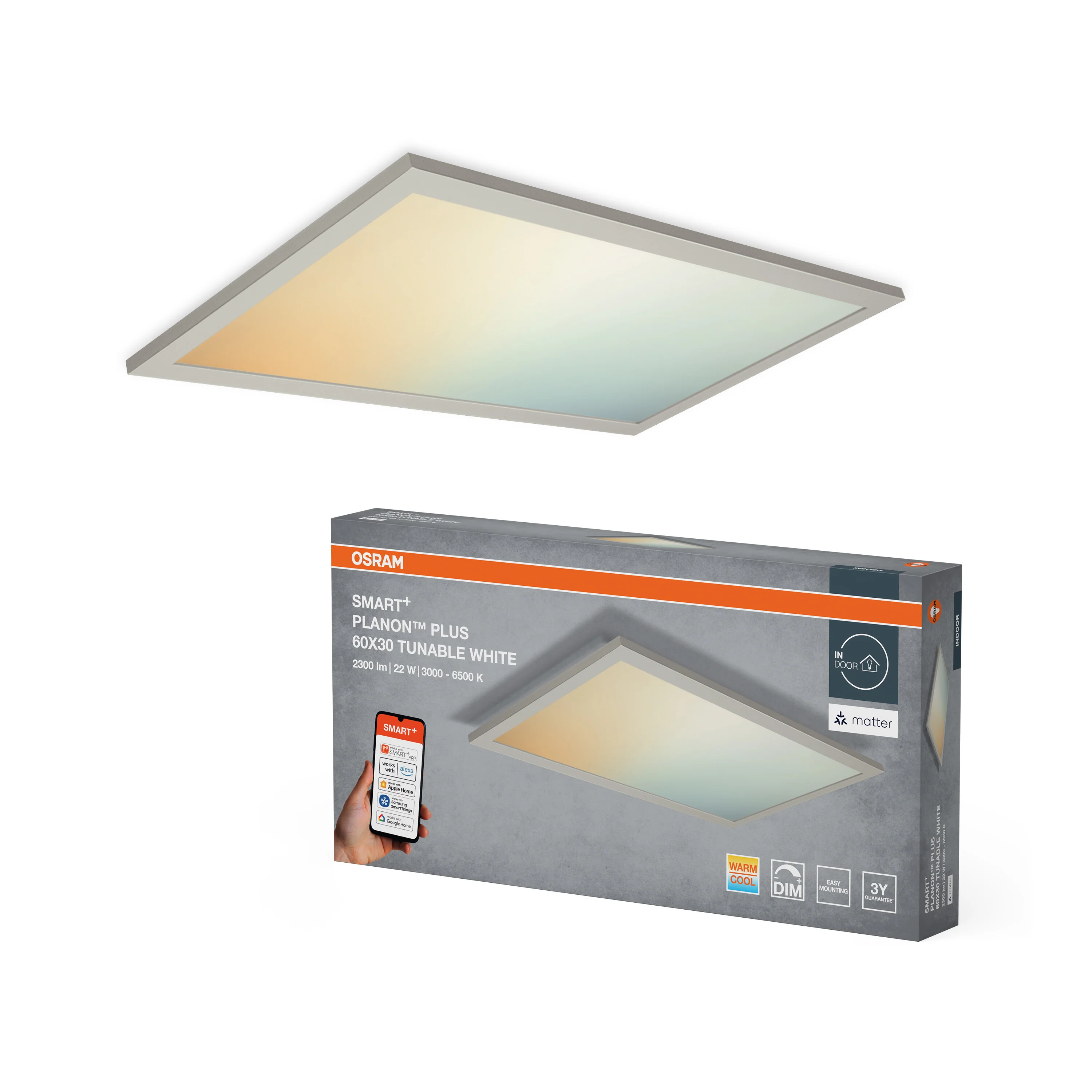 Lampa LED OSRAM SMART+ MATTER Planon Plus Tunable biały 600x300mm - Image 5