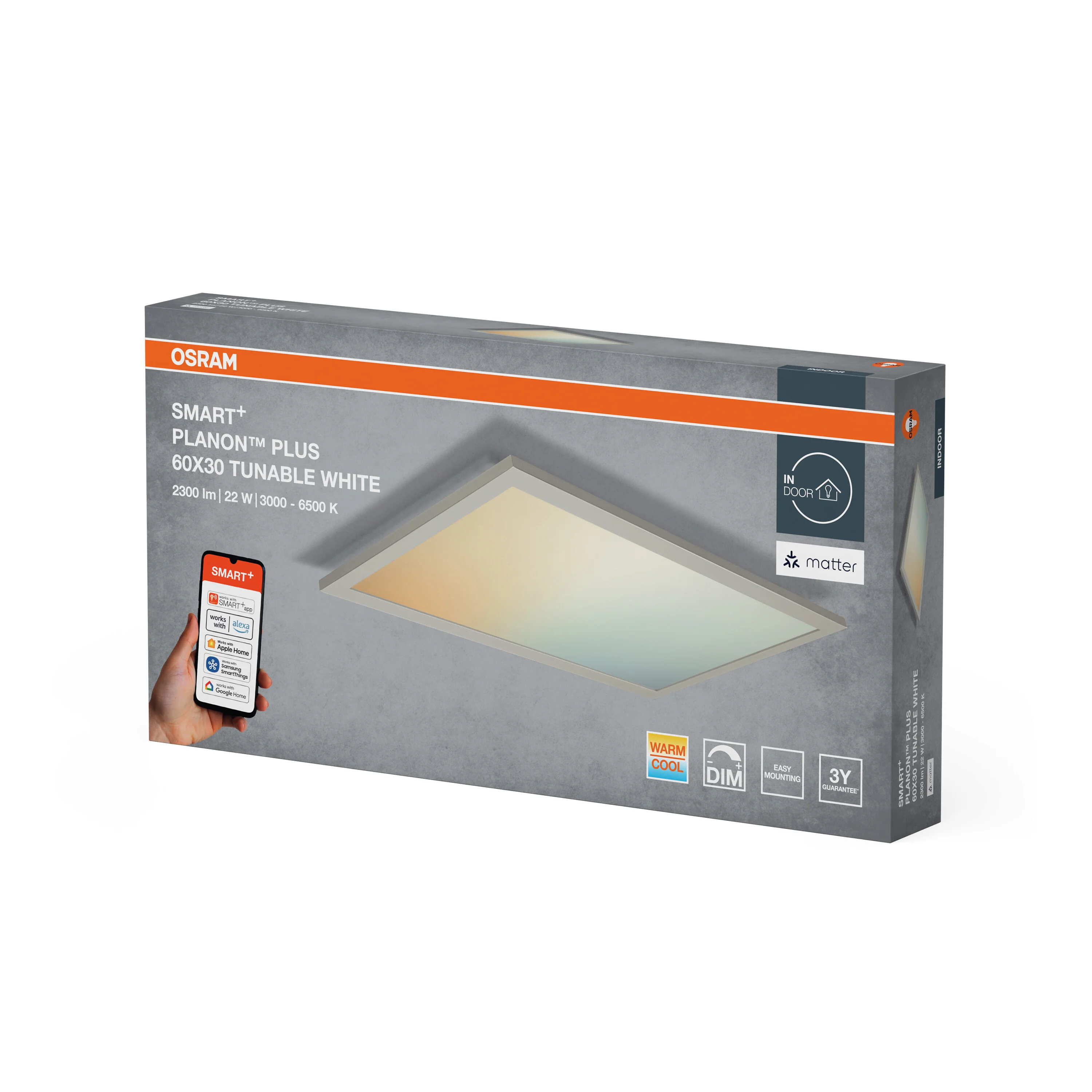 Lampa LED OSRAM SMART+ MATTER Planon Plus Tunable biały 600x300mm - Image 6