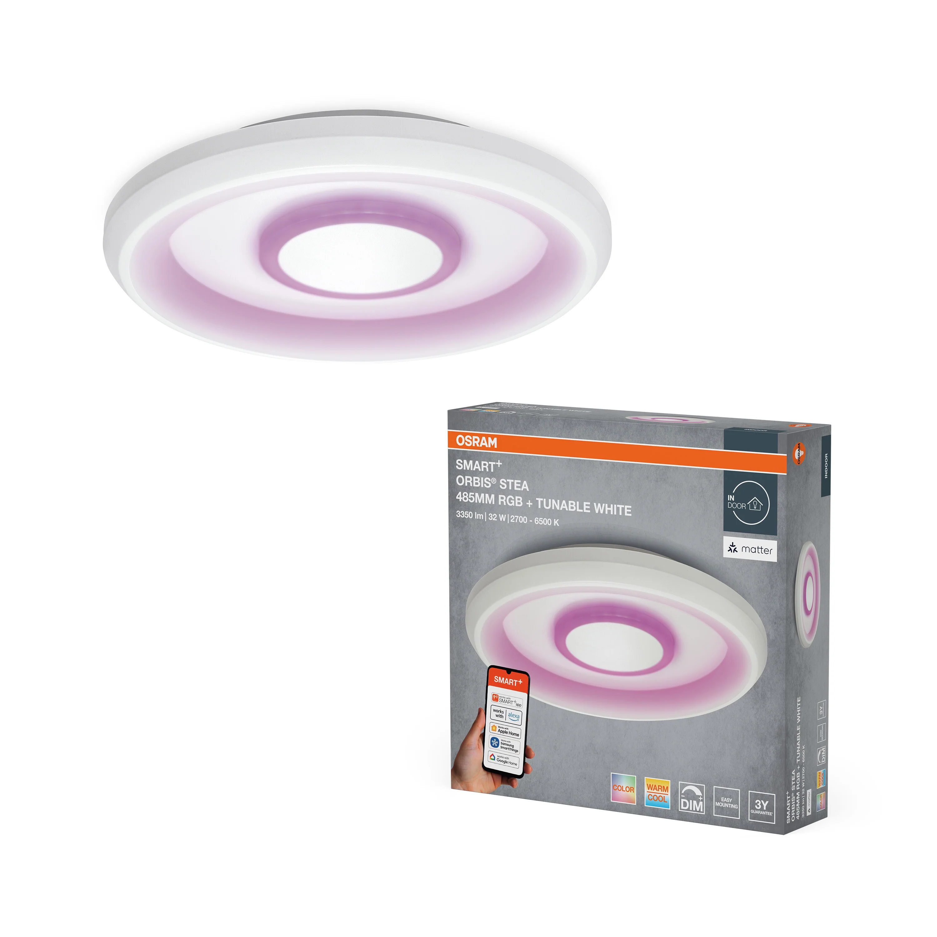 Lampa LED OSRAM SMART+ MATTER Stea 485mm Multicolor - Image 5