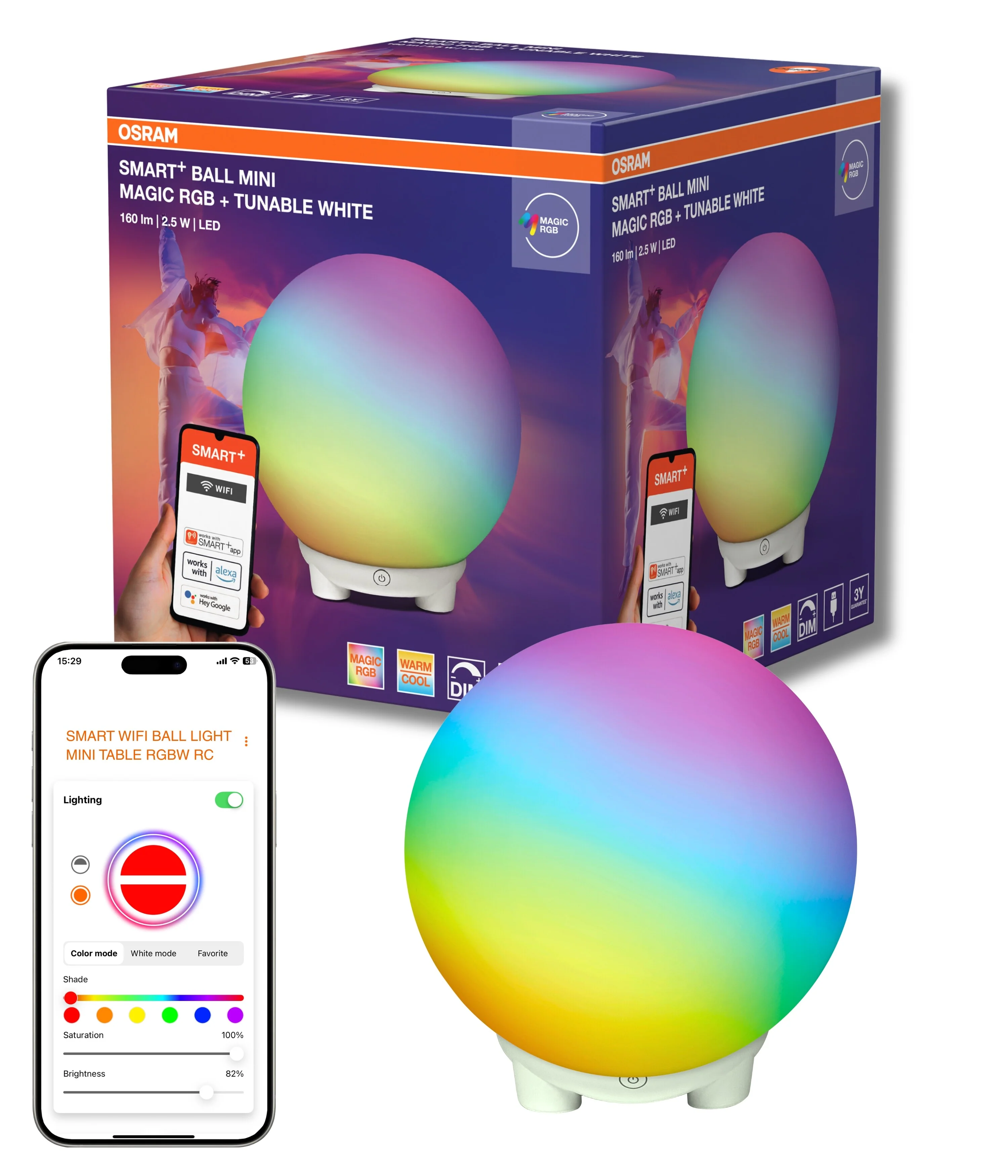 Lampa LED OSRAM Smart+ Wifi Ball Magic Mini RGBW USB - Image 5