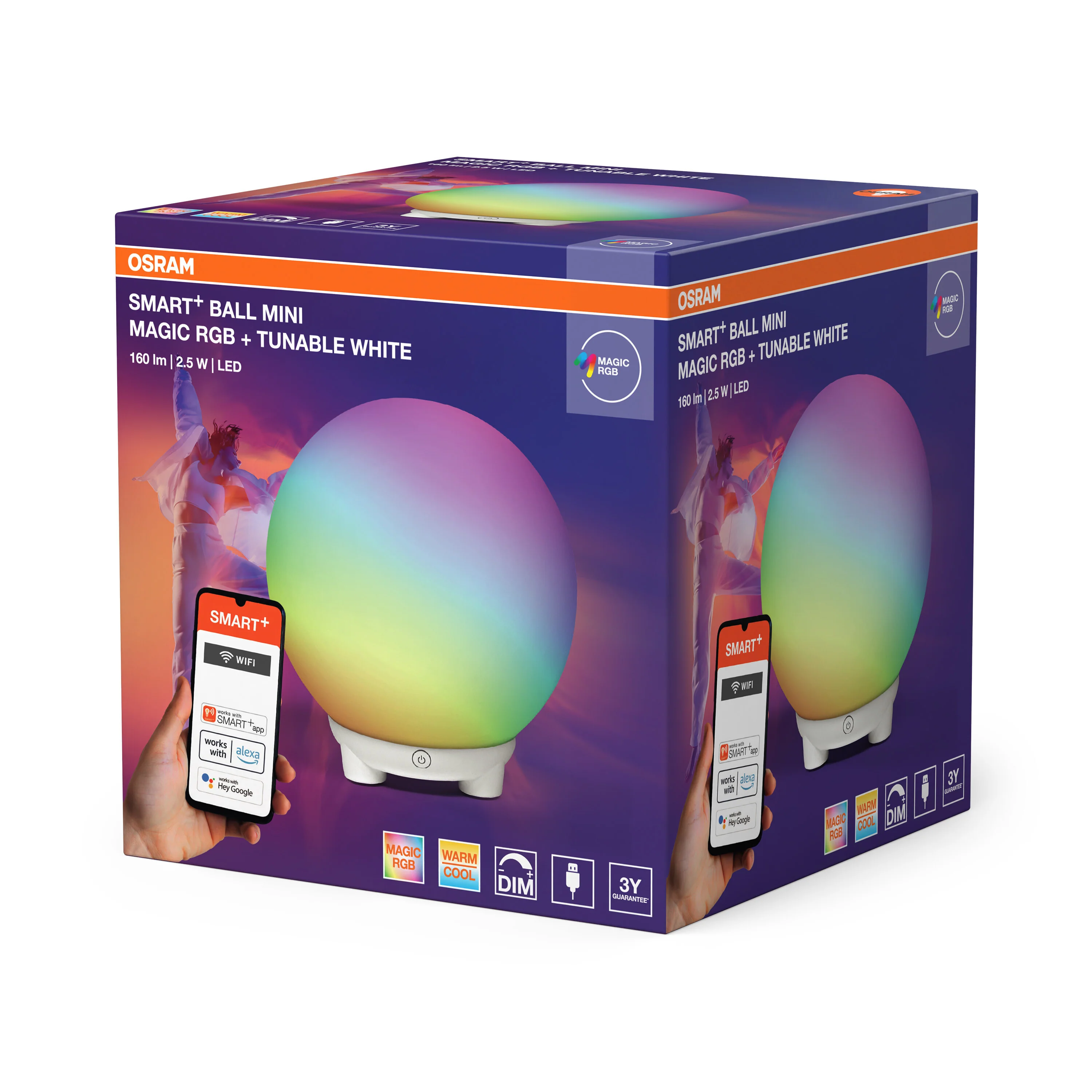 Lampa LED OSRAM Smart+ Wifi Ball Magic Mini RGBW USB - Image 6