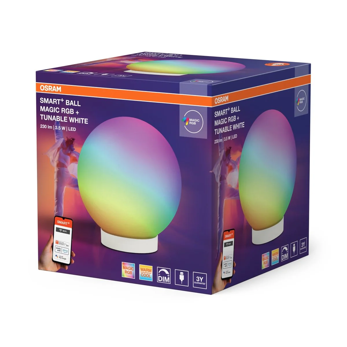 Lampa LED OSRAM Smart+ Wifi Ball Magic RGBW USB - Image 2