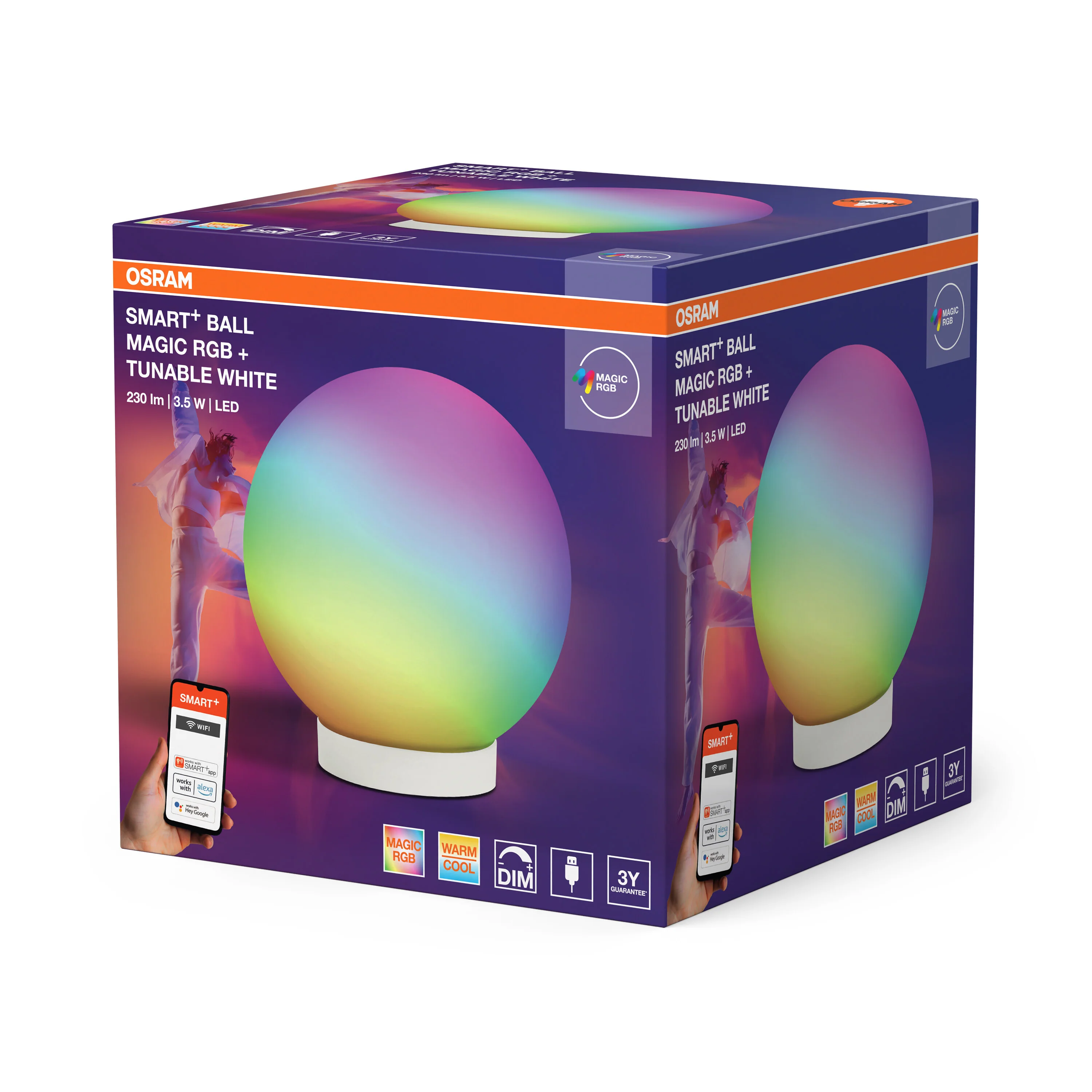 Lampa LED OSRAM Smart+ Wifi Ball Magic RGBW USB - Image 6