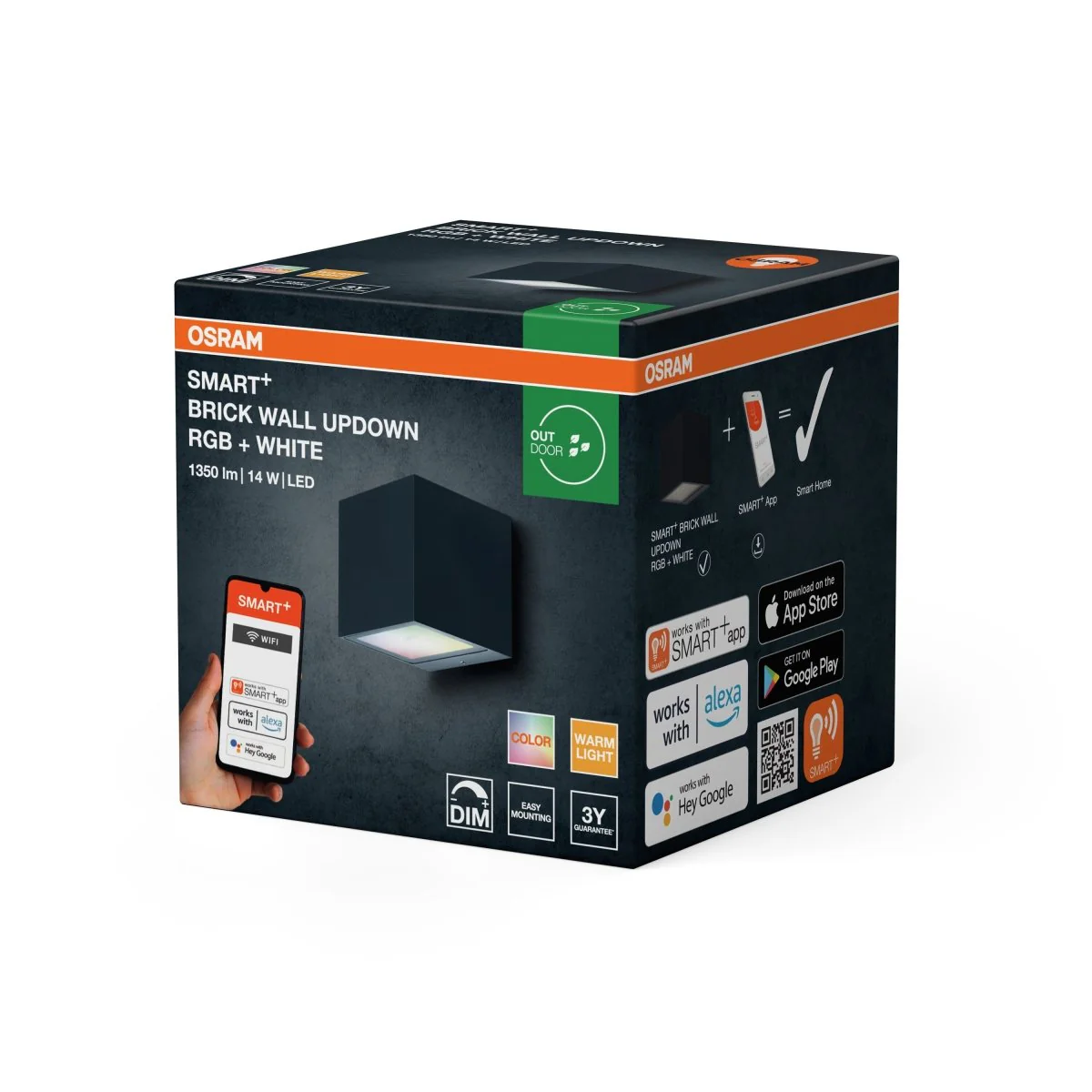 Lampa LED OSRAM SMART+ Wifi Brick Wall UpDown RGB + W - Image 2