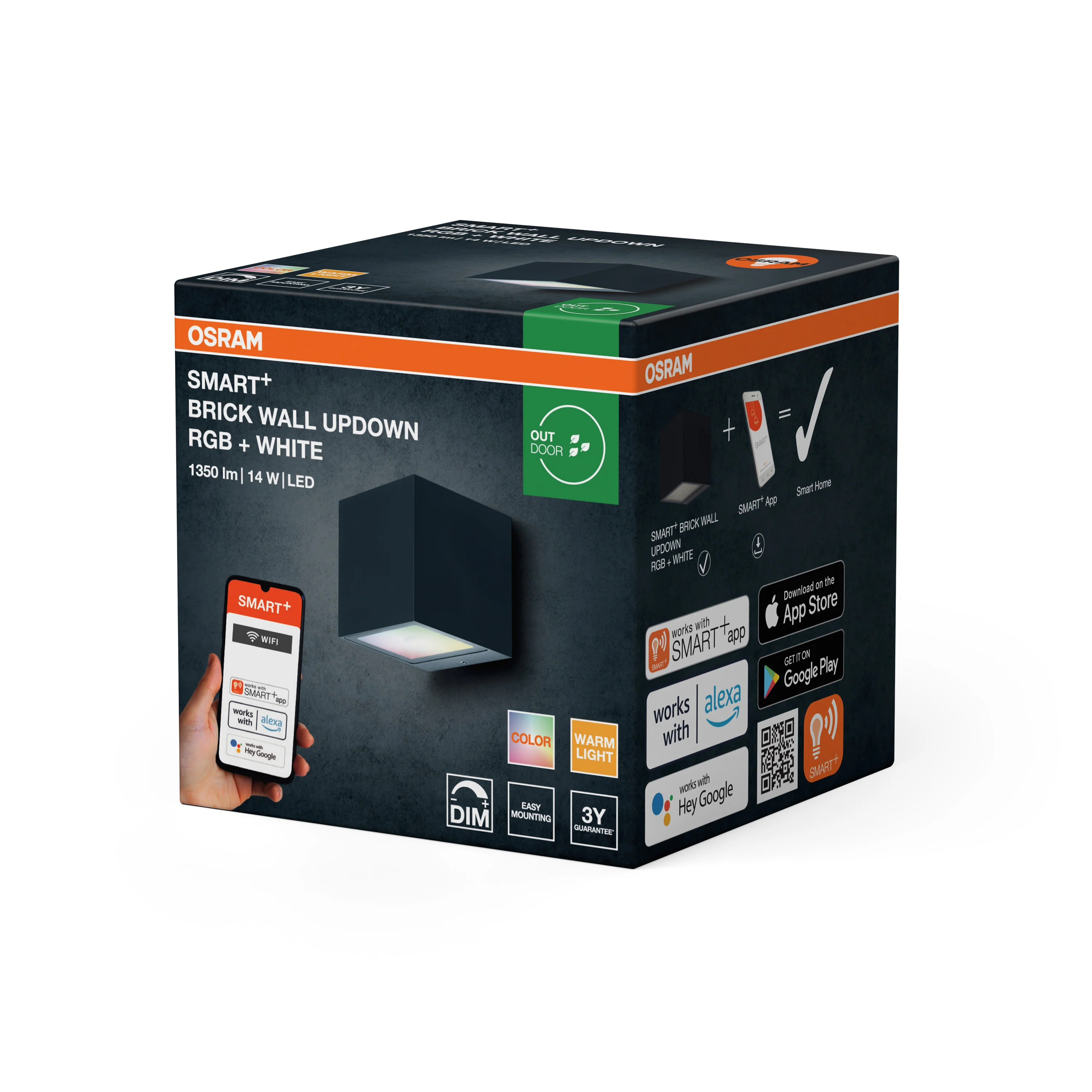 Lampa LED OSRAM SMART+ Wifi Brick Wall UpDown RGB + W - Image 6