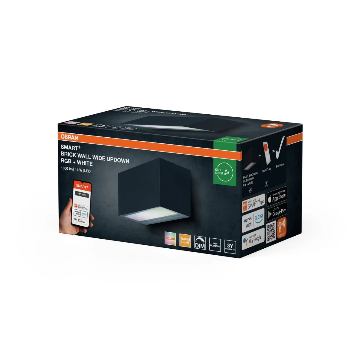 Lampa LED OSRAM SMART+ Wifi Brick Wall Wide UpDown RGB + W - Image 2