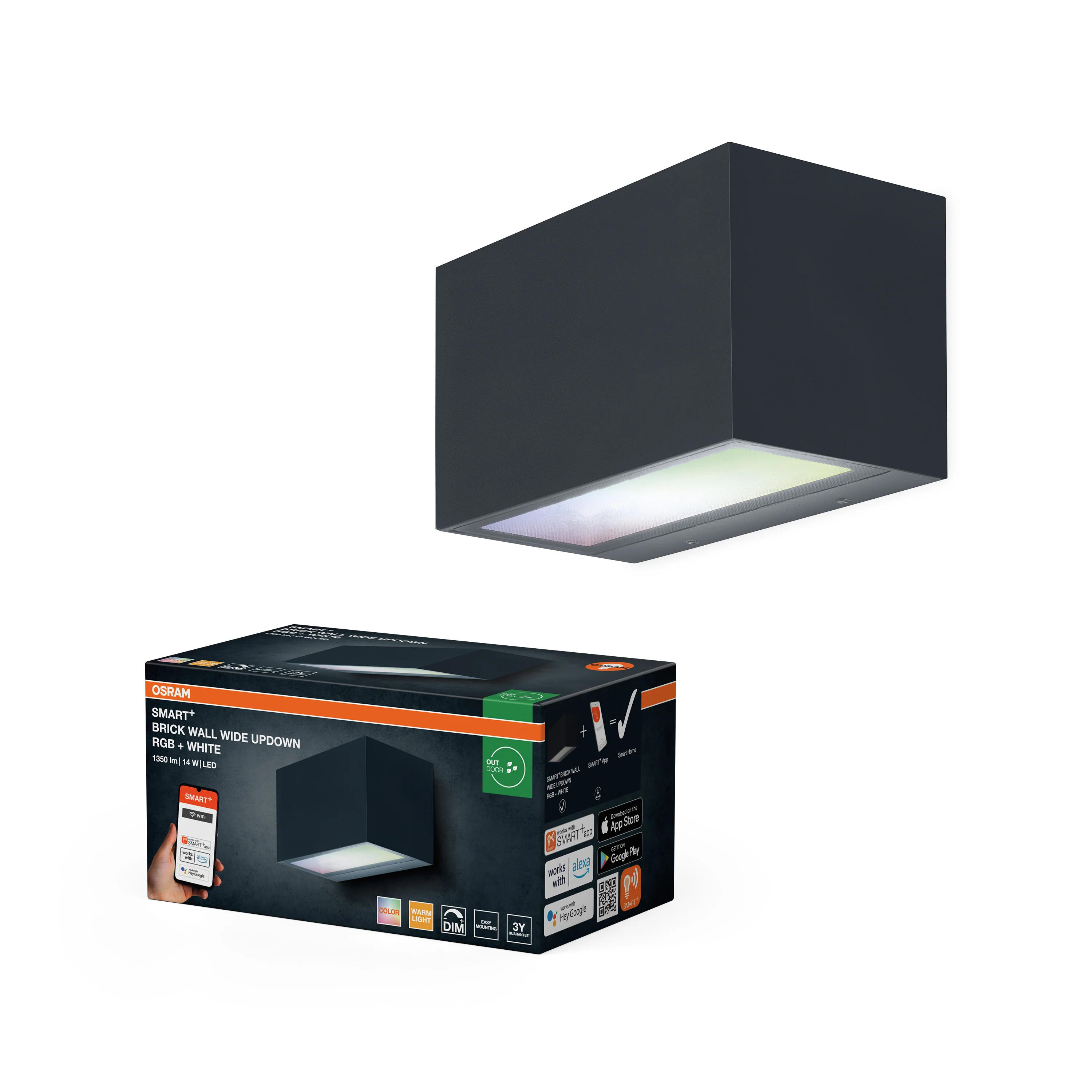 Lampa LED OSRAM SMART+ Wifi Brick Wall Wide UpDown RGB + W - Image 4