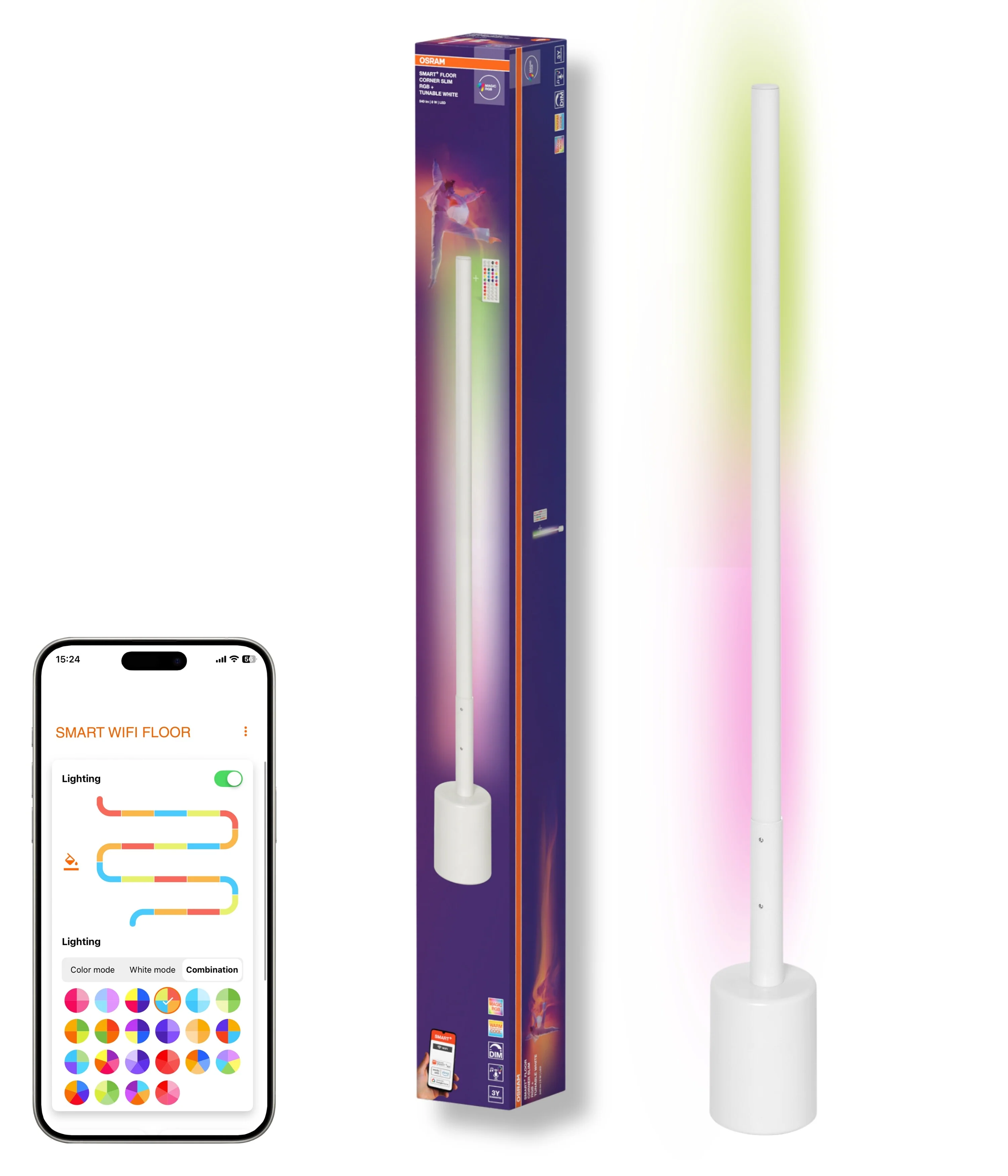 Lampa LED OSRAM SMART+ Wifi Floor Corner biały SLIM RGB + TW + RC - Image 5