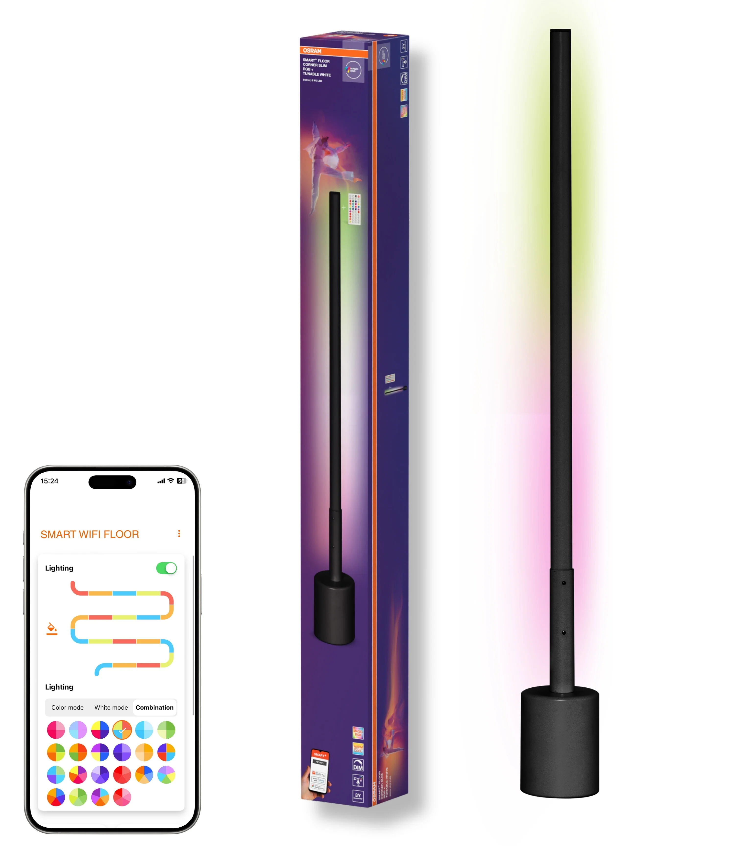Lampa LED OSRAM SMART+ Wifi Floor Corner czarny SLIM RGB + TW + RC - Image 5