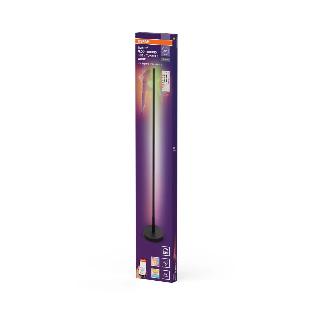 Lampa LED OSRAM SMART+ Wifi Floor Round czarny RGB + TW + RC - Image 2