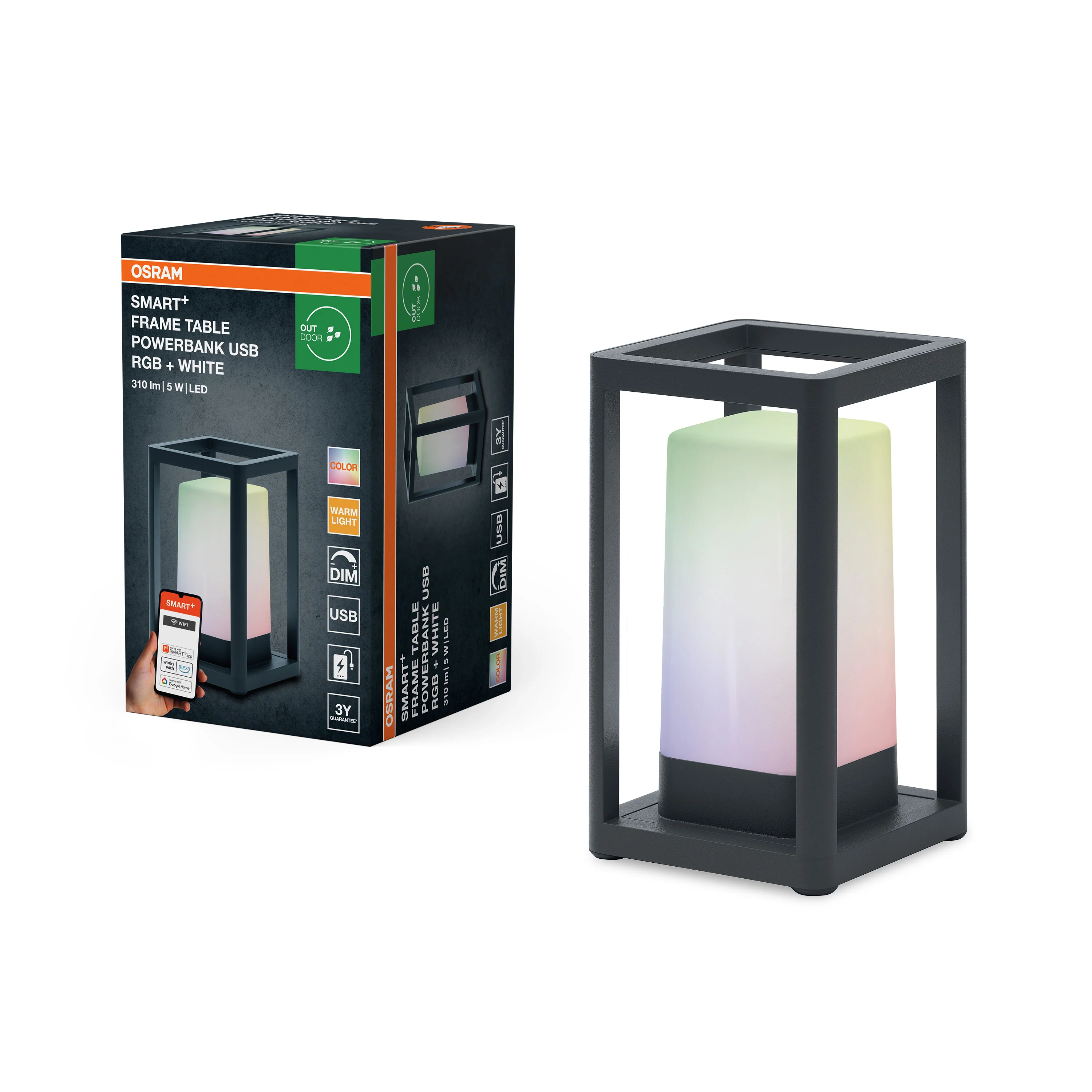Lampa LED OSRAM SMART+ Wifi Frame Table Powerbank USB RGB + W - Image 5