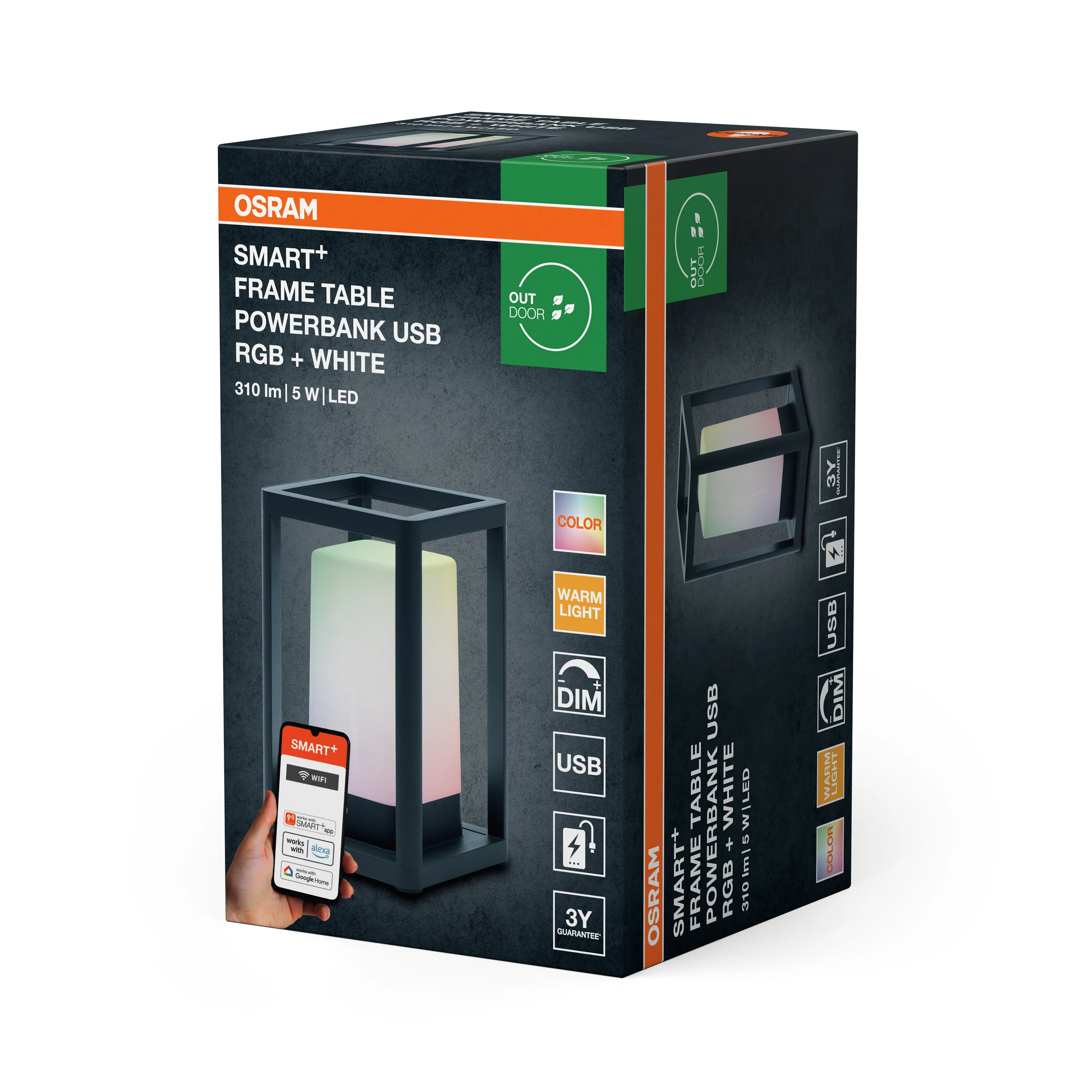 Lampa LED OSRAM SMART+ Wifi Frame Table Powerbank USB RGB + W - Image 6