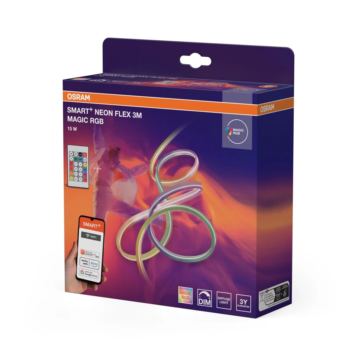 Lampa LED OSRAM Smart+ Wifi Neon Flex 3M Magic RGB Remote Control - Image 2