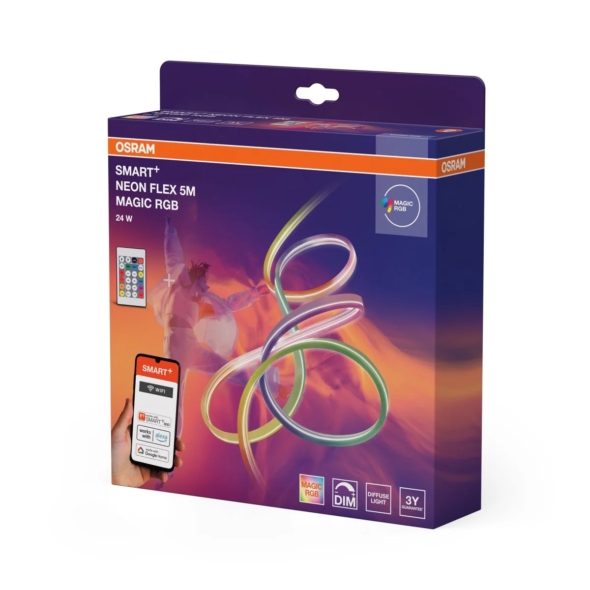 Lampa LED OSRAM Smart+ Wifi Neon Flex 5M Magic RGB Remote Control - Image 2