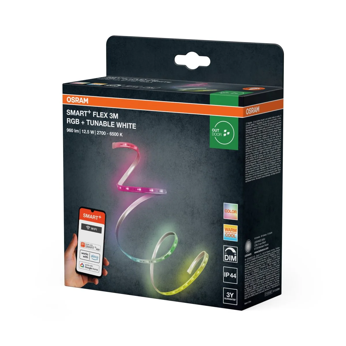 Lampa LED OSRAM Smart+ Wifi Outdoor Flex IP44 3M RGB Tunable biały - Image 2
