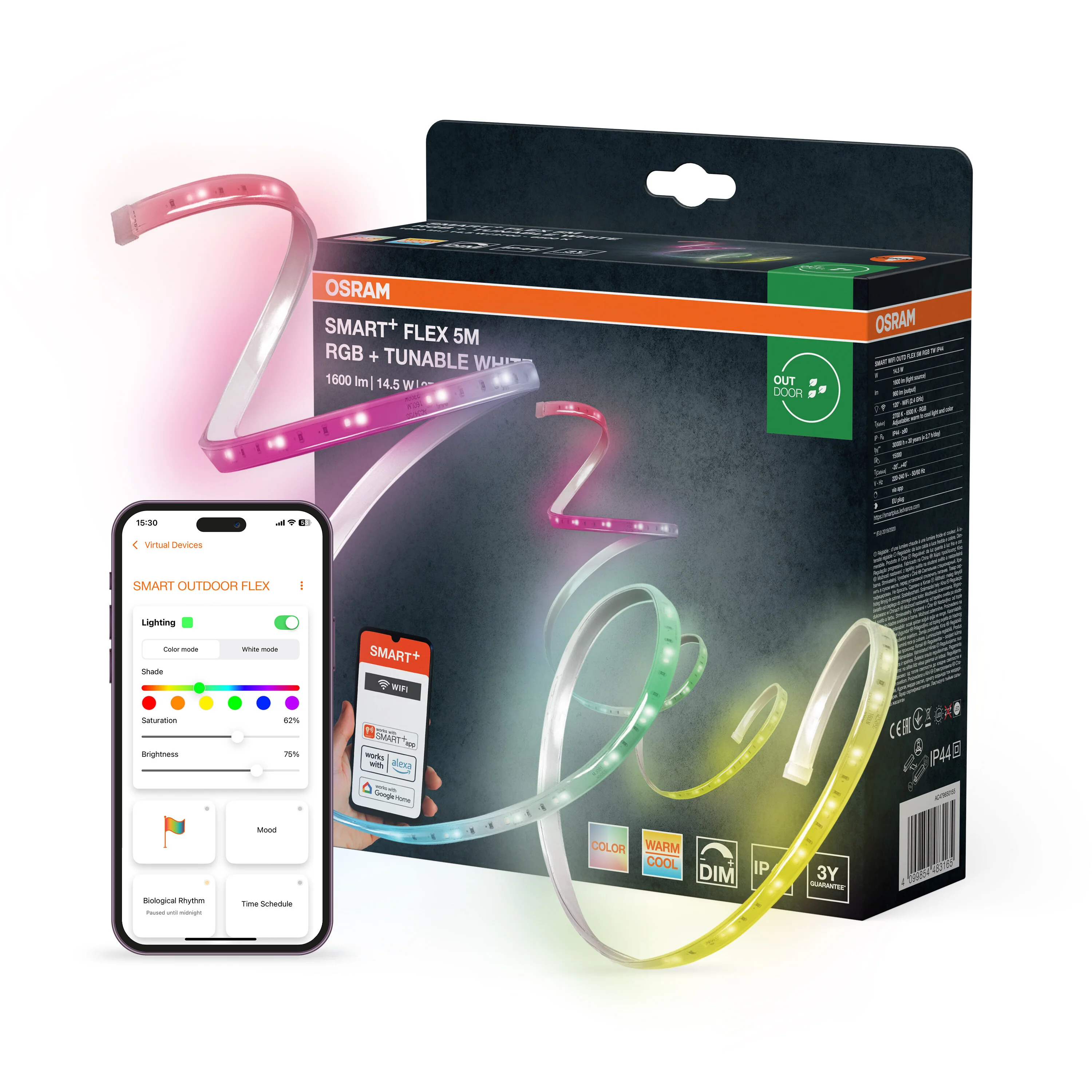 Lampa LED OSRAM Smart+ Wifi Outdoor Flex IP44 5M RGB Tunable biały - Image 6