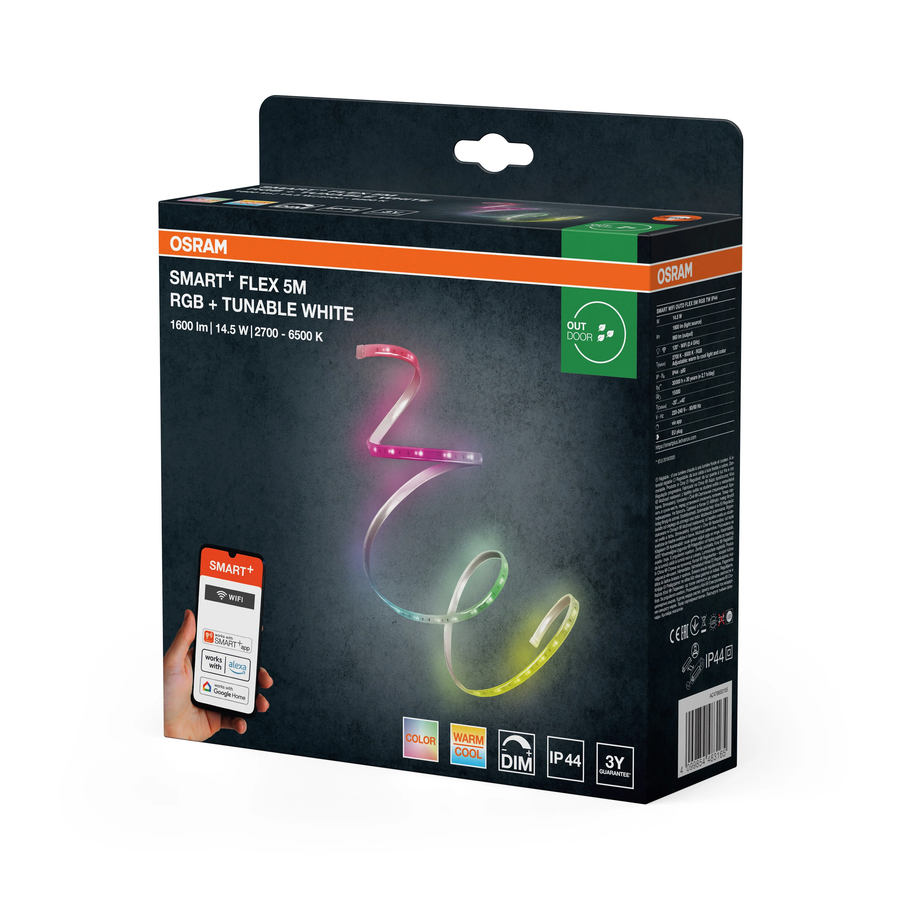 Lampa LED OSRAM Smart+ Wifi Outdoor Flex IP44 5M RGB Tunable biały - Image 7