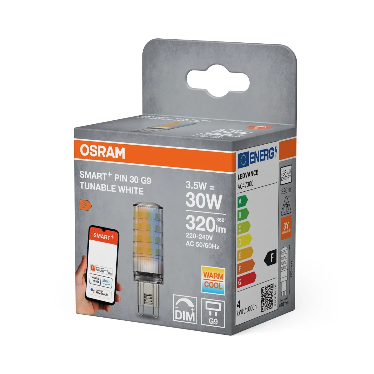 Lampa LED OSRAM SMART WIFI PIN 3,5W 827 230V TW CL G9 - Image 2