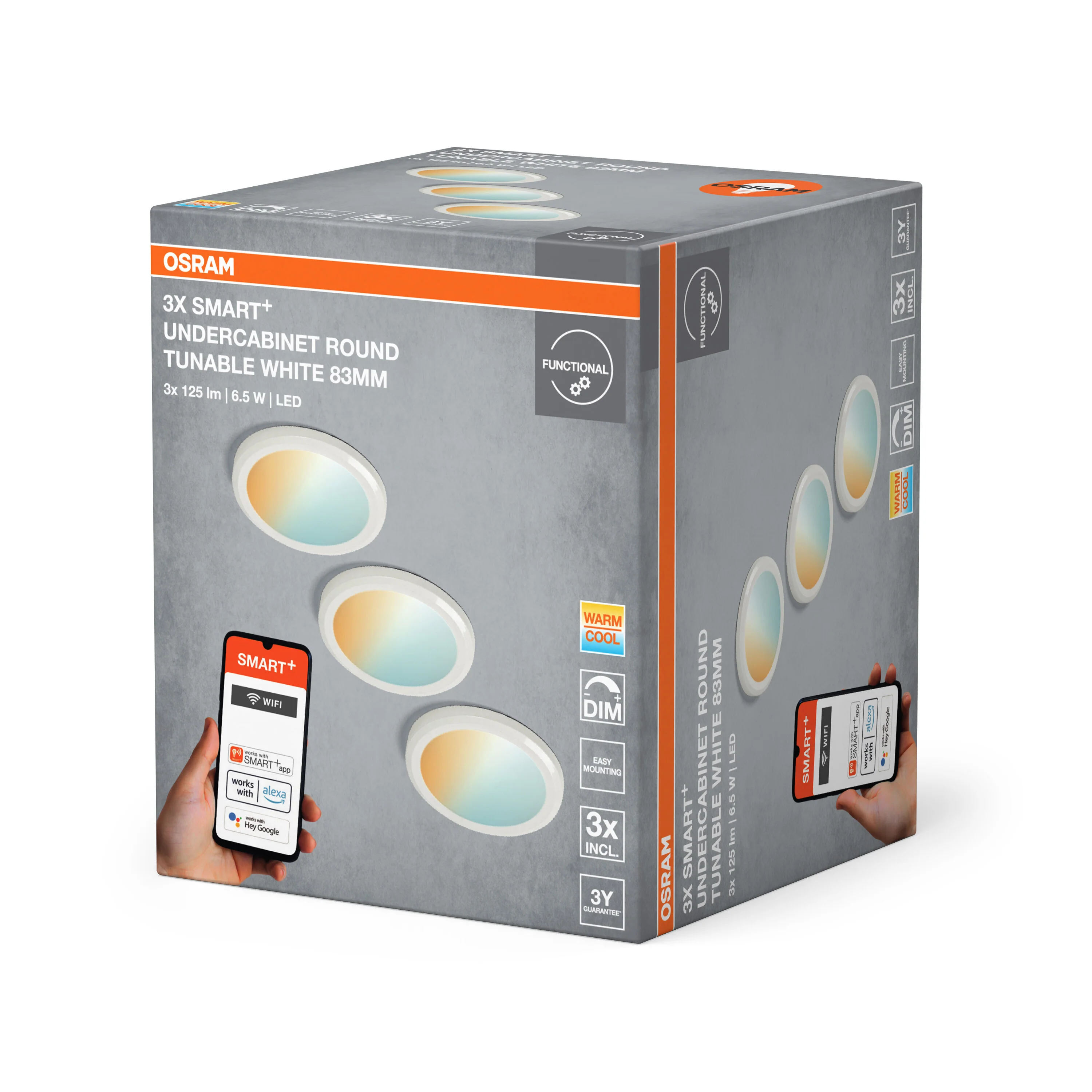 Lampa LED OSRAM SMART+ Wifi Undercabinet Round 83mm TW - Image 6