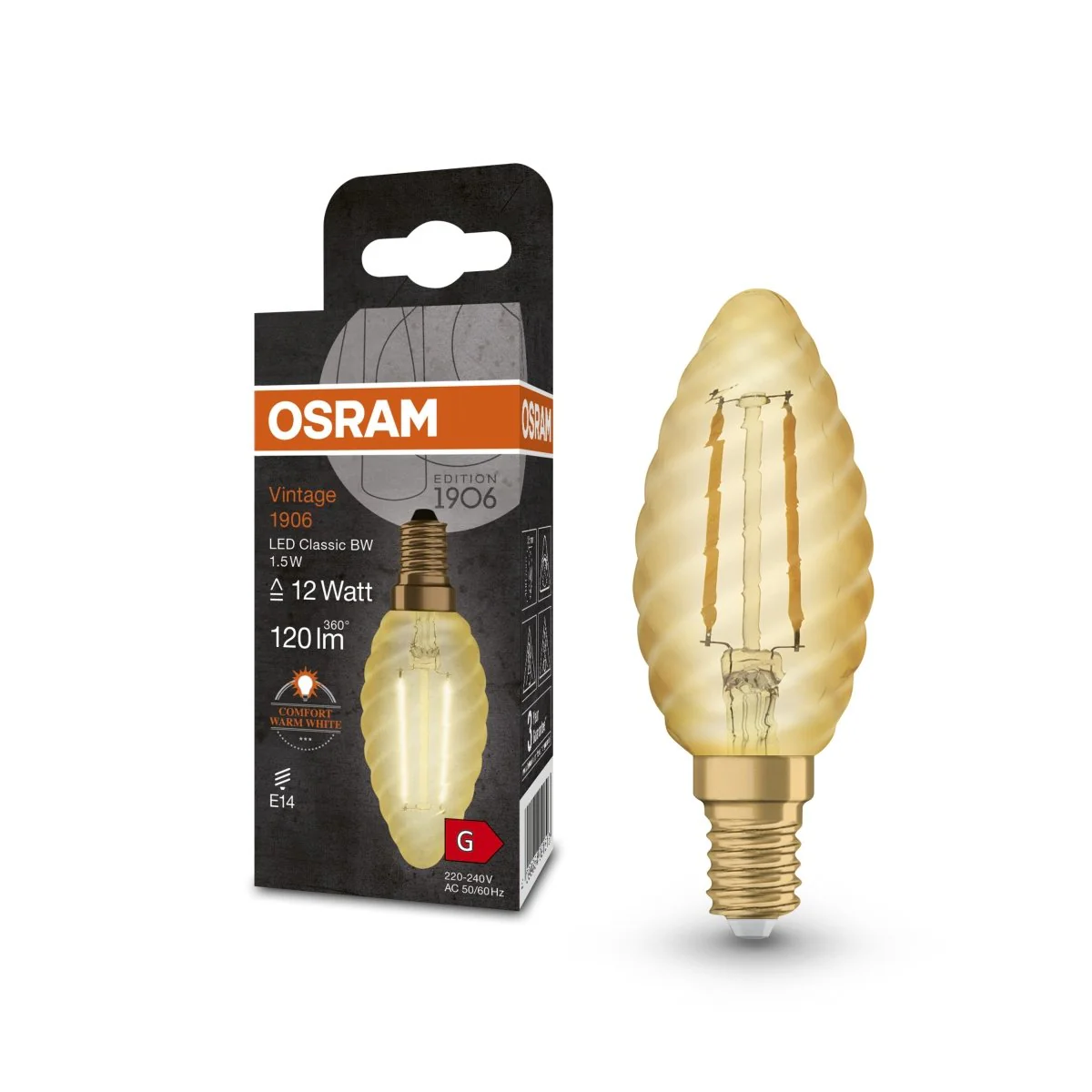 Lampa LED Vintage Świecowa E14 1,5W 2400K Stylowa - Image 4