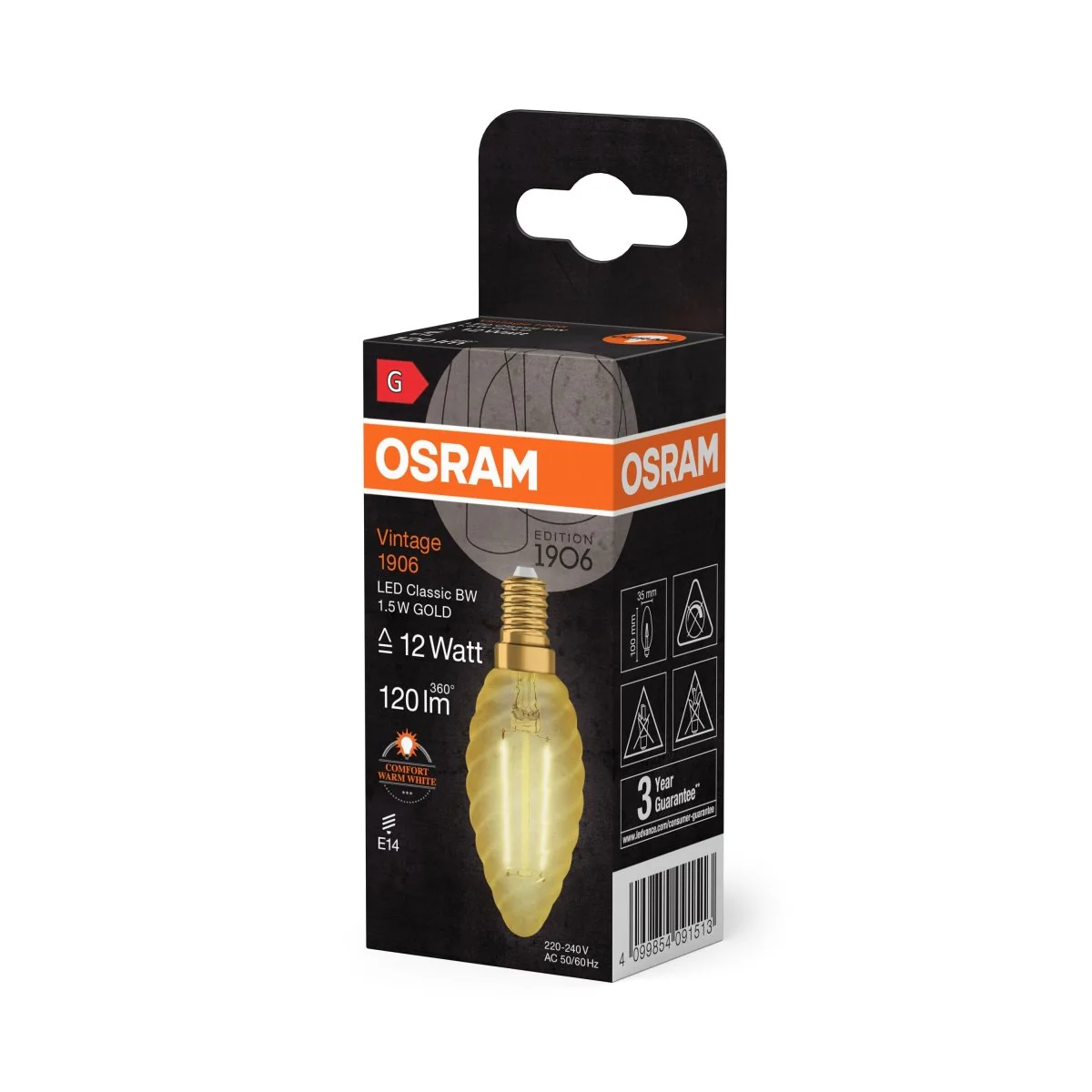 Lampa LED Vintage Świecowa E14 1,5W 2400K Stylowa - Image 5