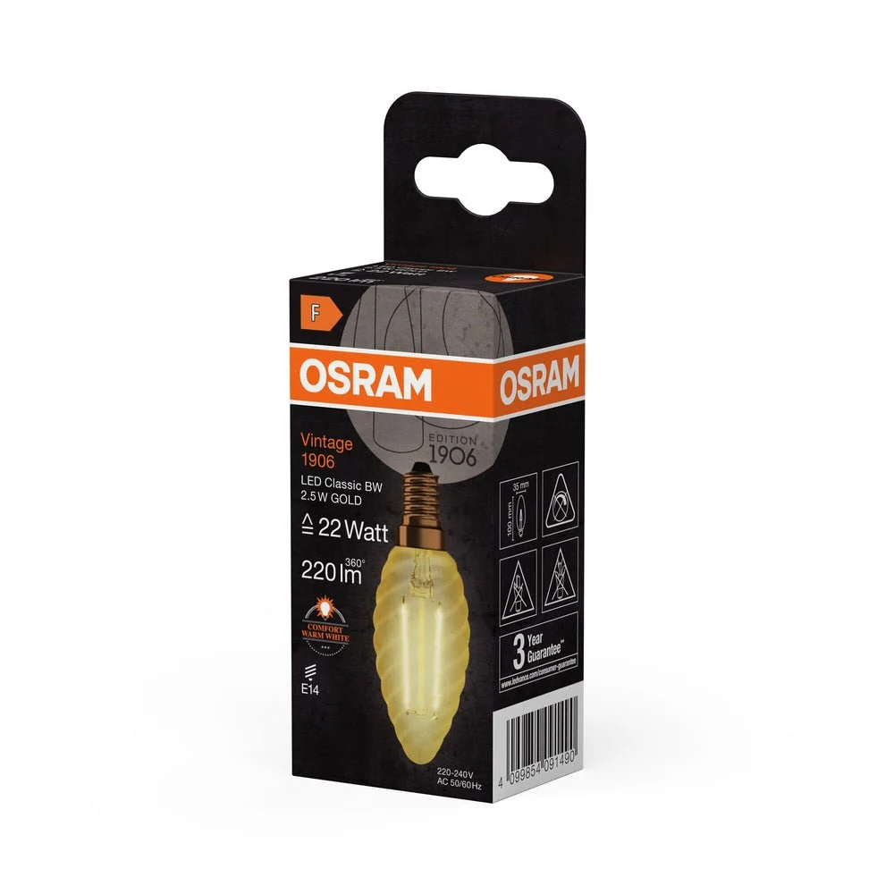 Lampa LED Vintage Świecowa E14 2,5W 2400K Klasyczna - Image 3