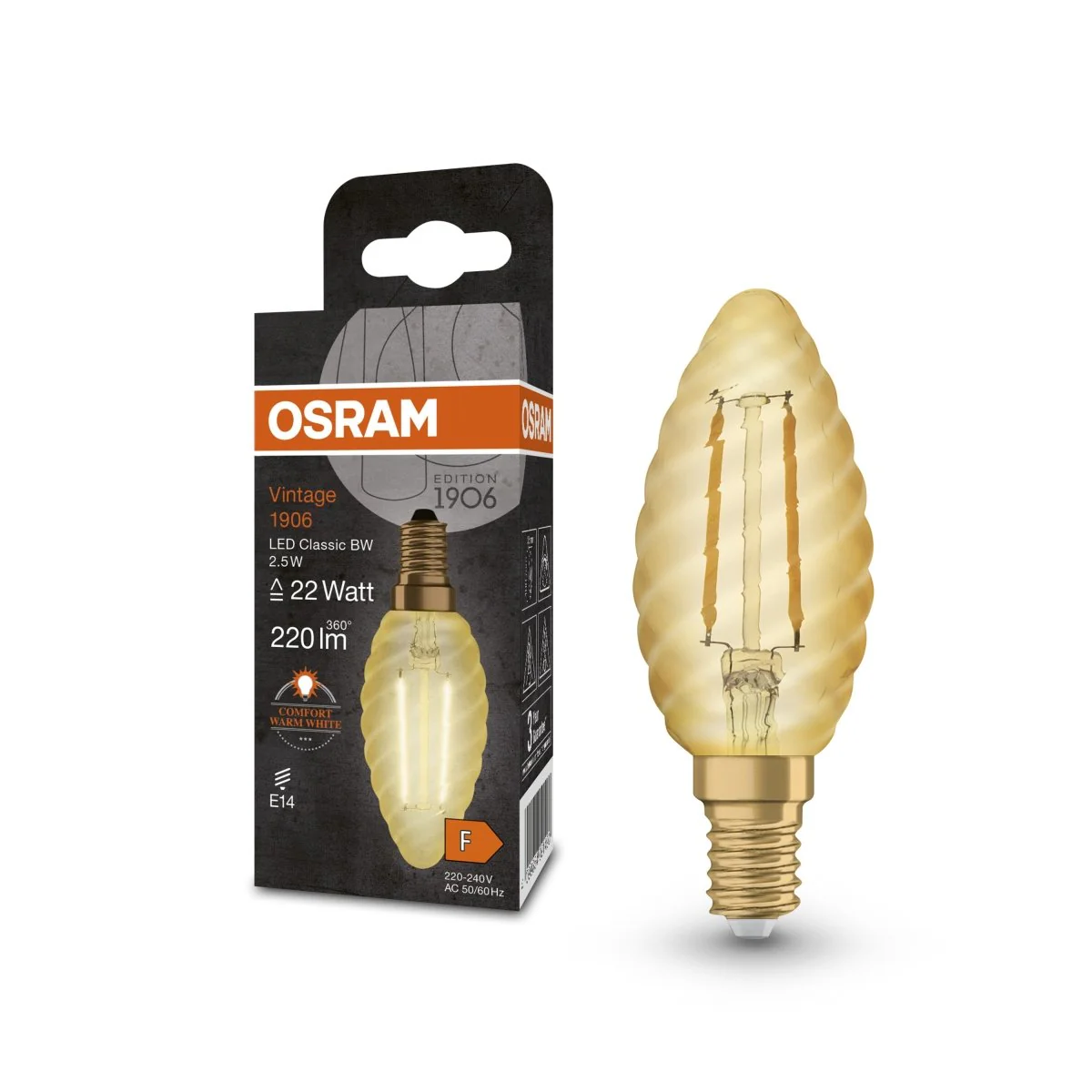 Lampa LED Vintage Świecowa E14 2,5W 2400K Klasyczna - Image 4