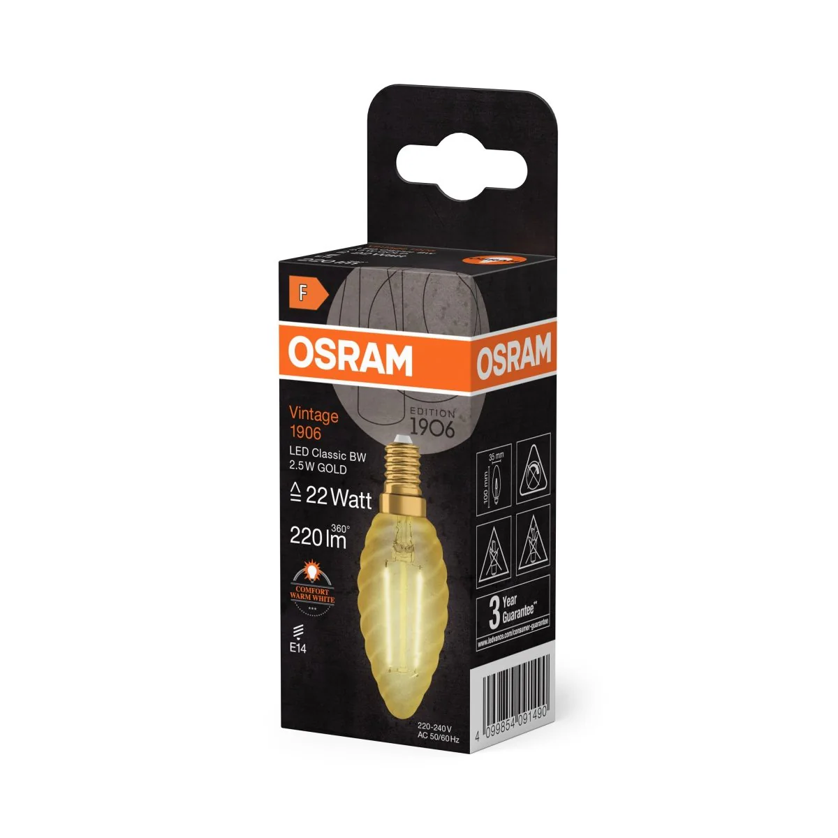 Lampa LED Vintage Świecowa E14 2,5W 2400K Klasyczna - Image 5