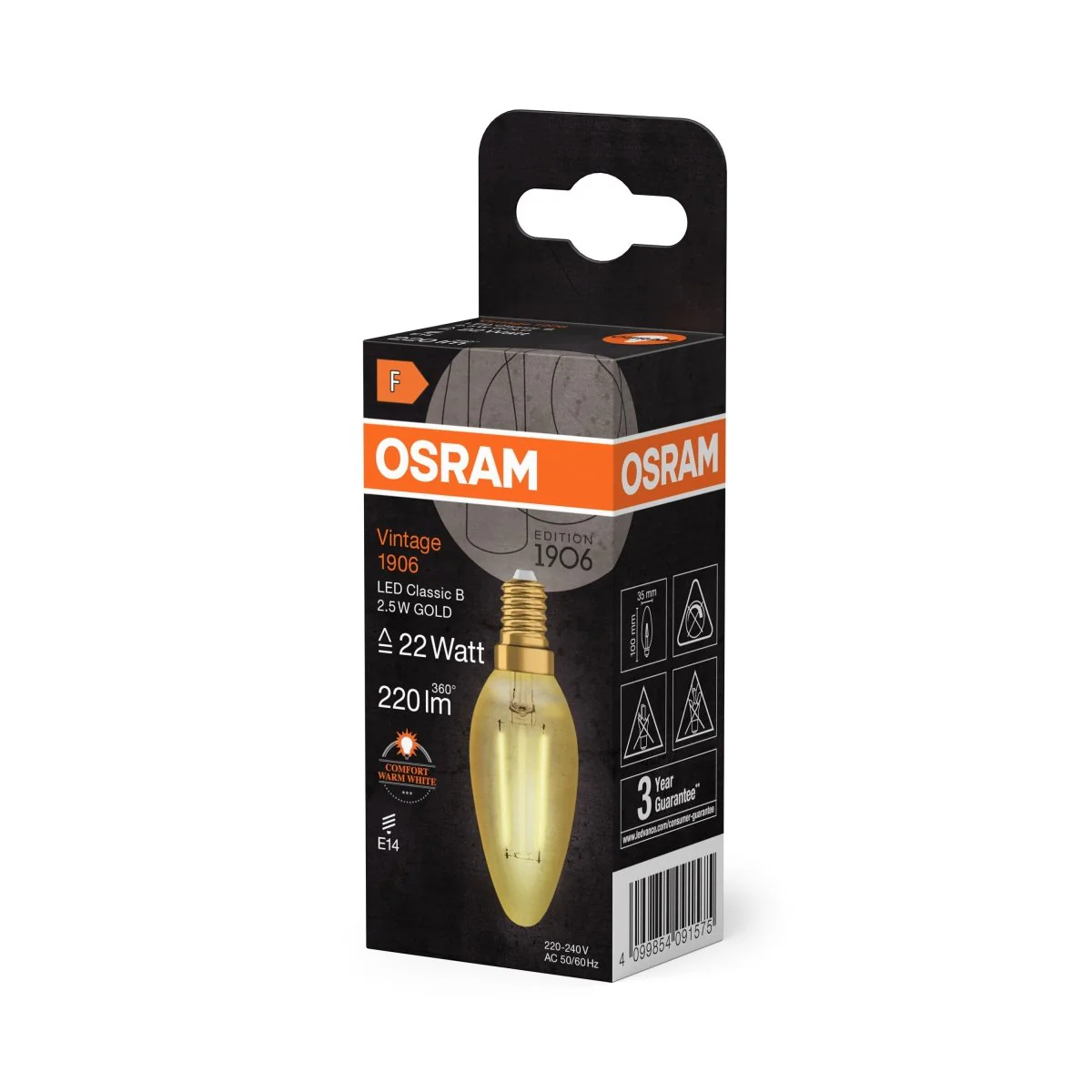 Lampa LED Vintage Świecowa E14 2,5W 2400K Uniwersalna - Image 5