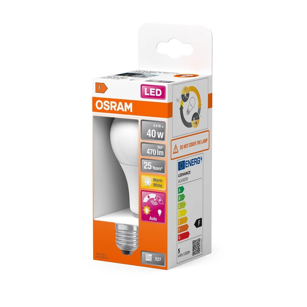 Lampa LED z czujnikiem klasyczny krztałt E27 4,9W 2700K 470 - Image 3