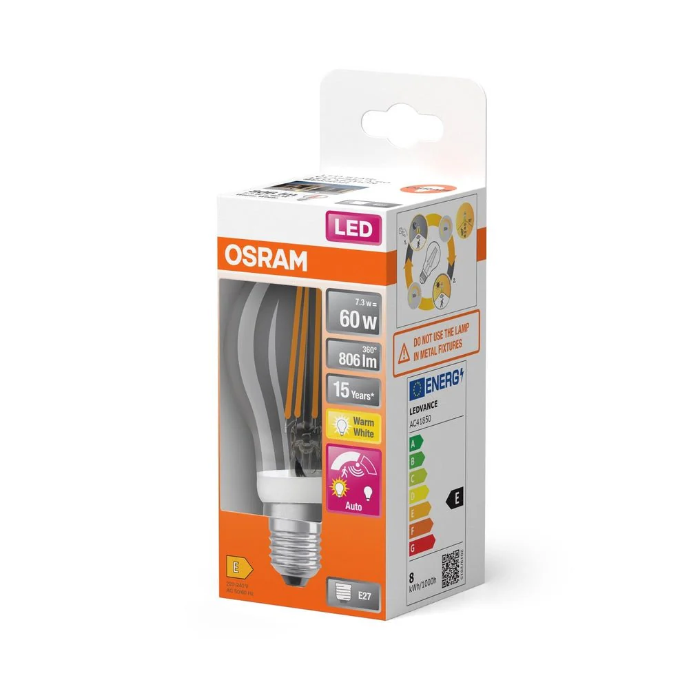 Lampa LED z czujnikiem ruchuKlasyczna żarówka E27 7,3W - Image 3