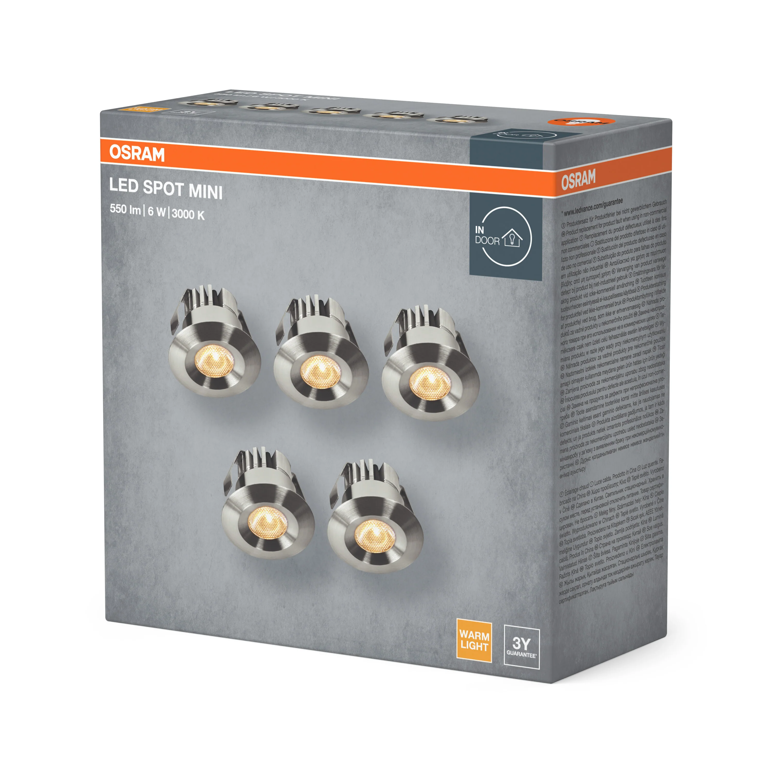 Lampa punktowa LED OSRAM LED Mini Spot Set 6W 830 120° Satin Nickel - Image 6