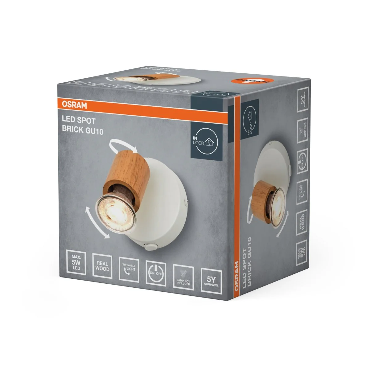 Lampa punktowa LED OSRAM LED Spot Brick 1xGU10 biały and Wood - Image 2