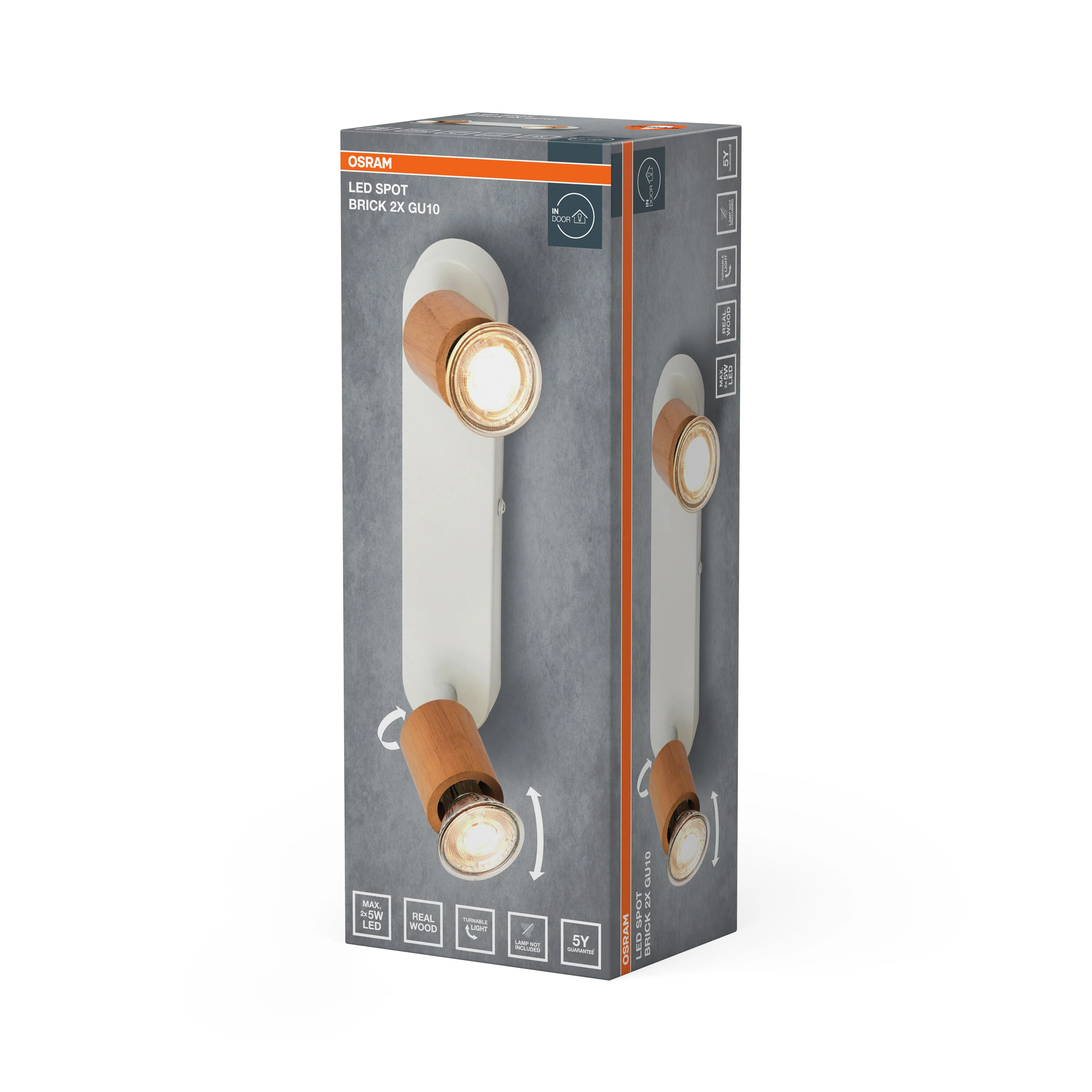 Lampa punktowa LED OSRAM LED Spot Brick 2xGU10 biały and Wood - Image 6